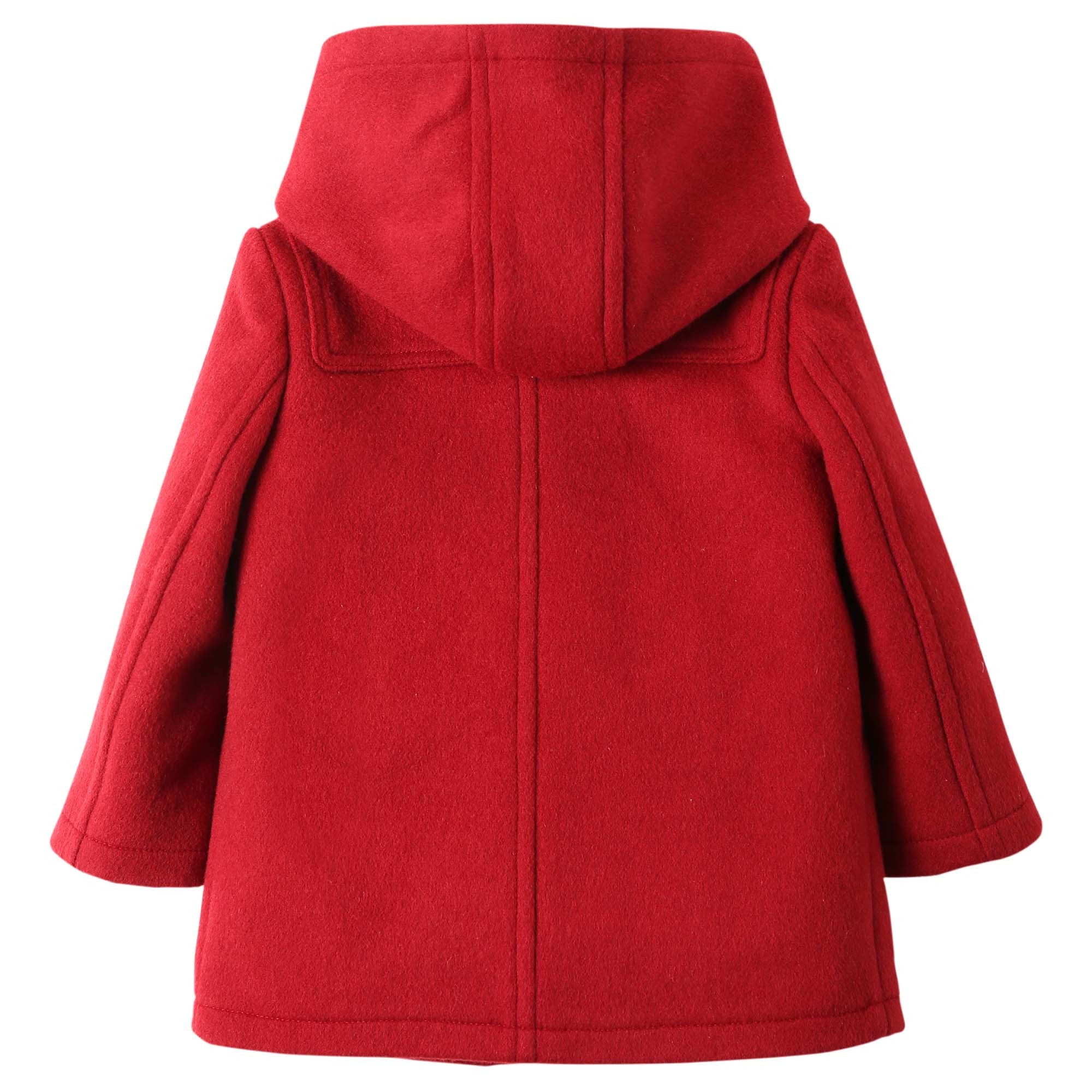Baby Girls Windsor Red Wool Hooded Duffle Coat - CÉMAROSE | Children's Fashion Store - 3