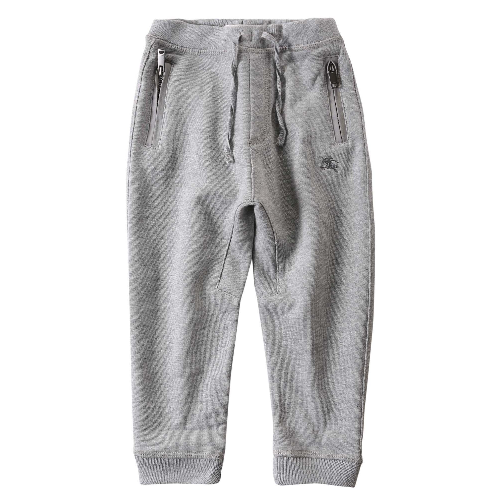Baby Boys Grey Cotton Jersey Cotton Trouser - CÉMAROSE | Children's Fashion Store - 1