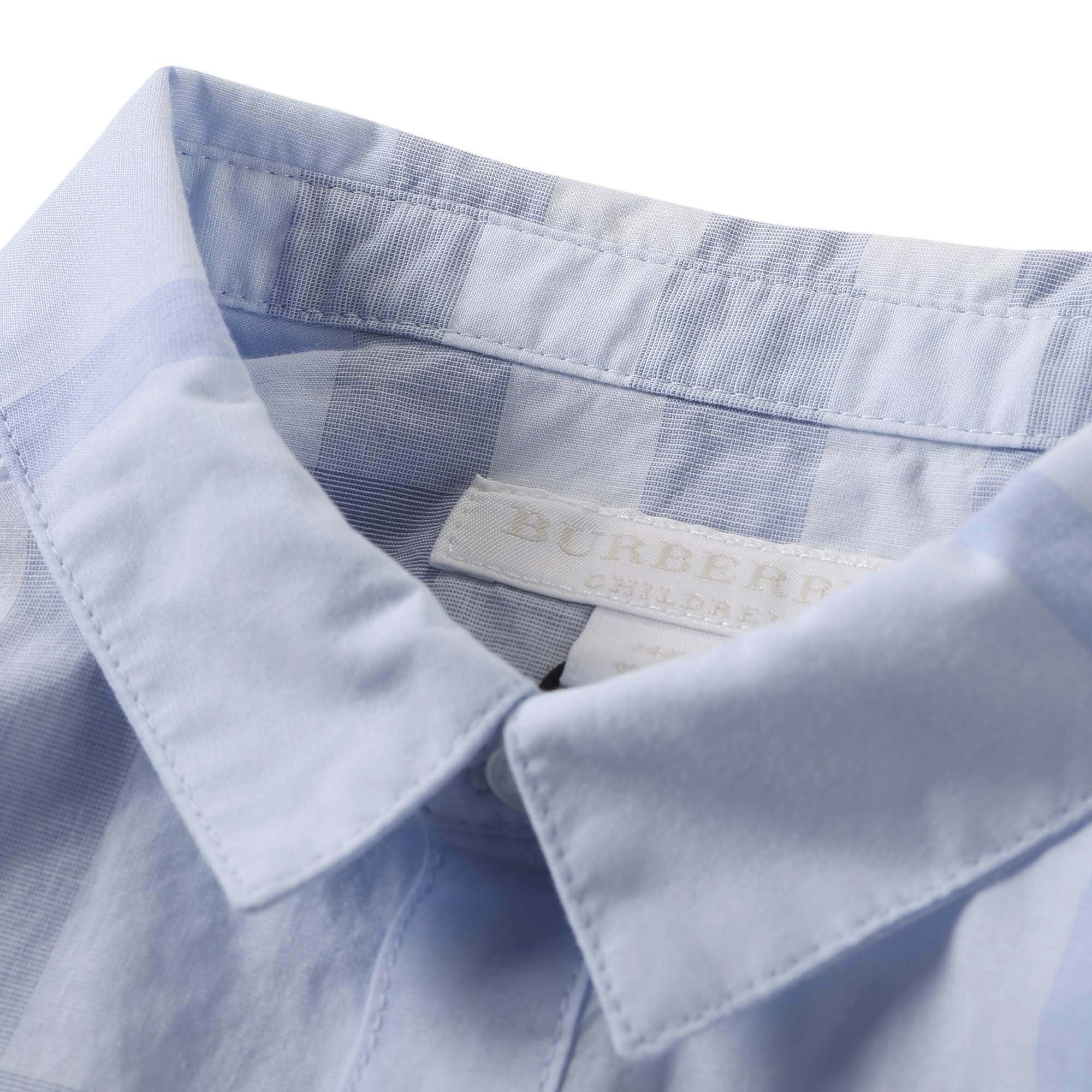 Baby Boys Ice Blue Check Cotton Shirt - CÉMAROSE | Children's Fashion Store - 3