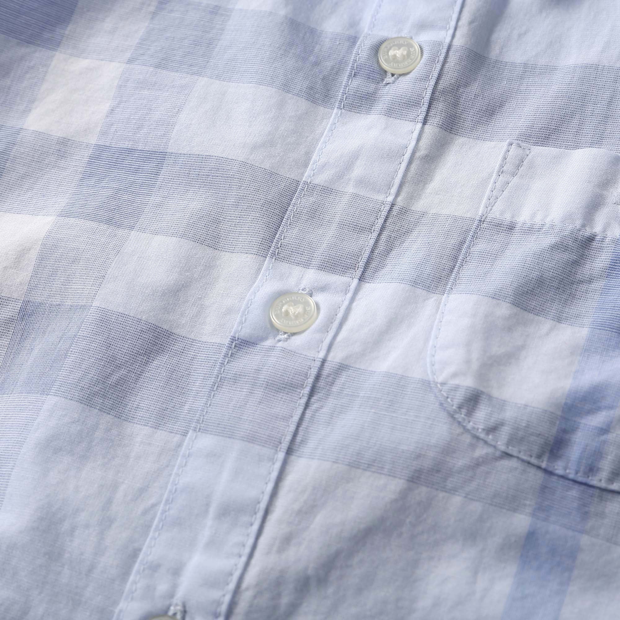 Baby Boys Ice Blue Check Cotton Shirt - CÉMAROSE | Children's Fashion Store - 4