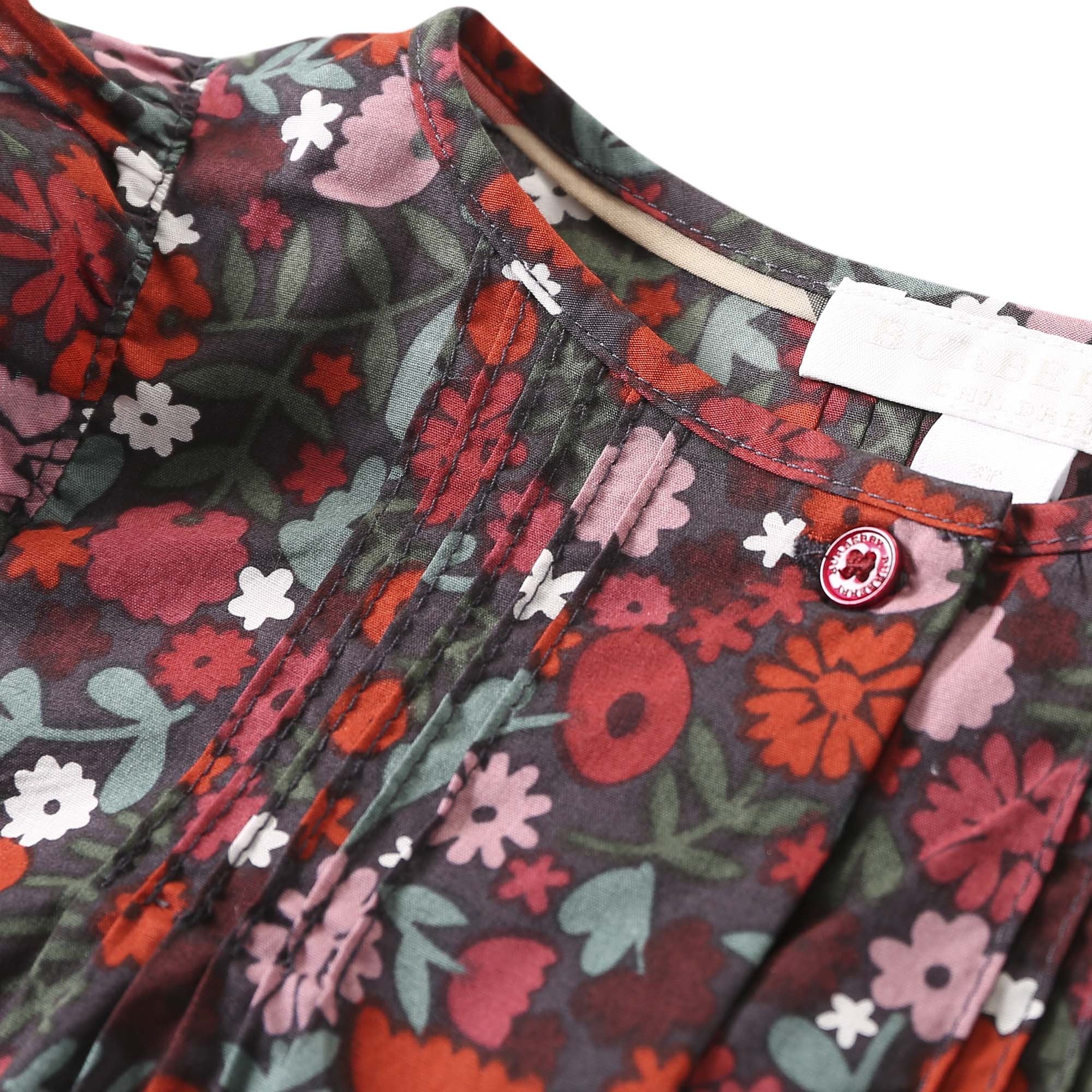 Baby Girls Antique Red Floral Printed Trims Blouse - CÉMAROSE | Children's Fashion Store - 3