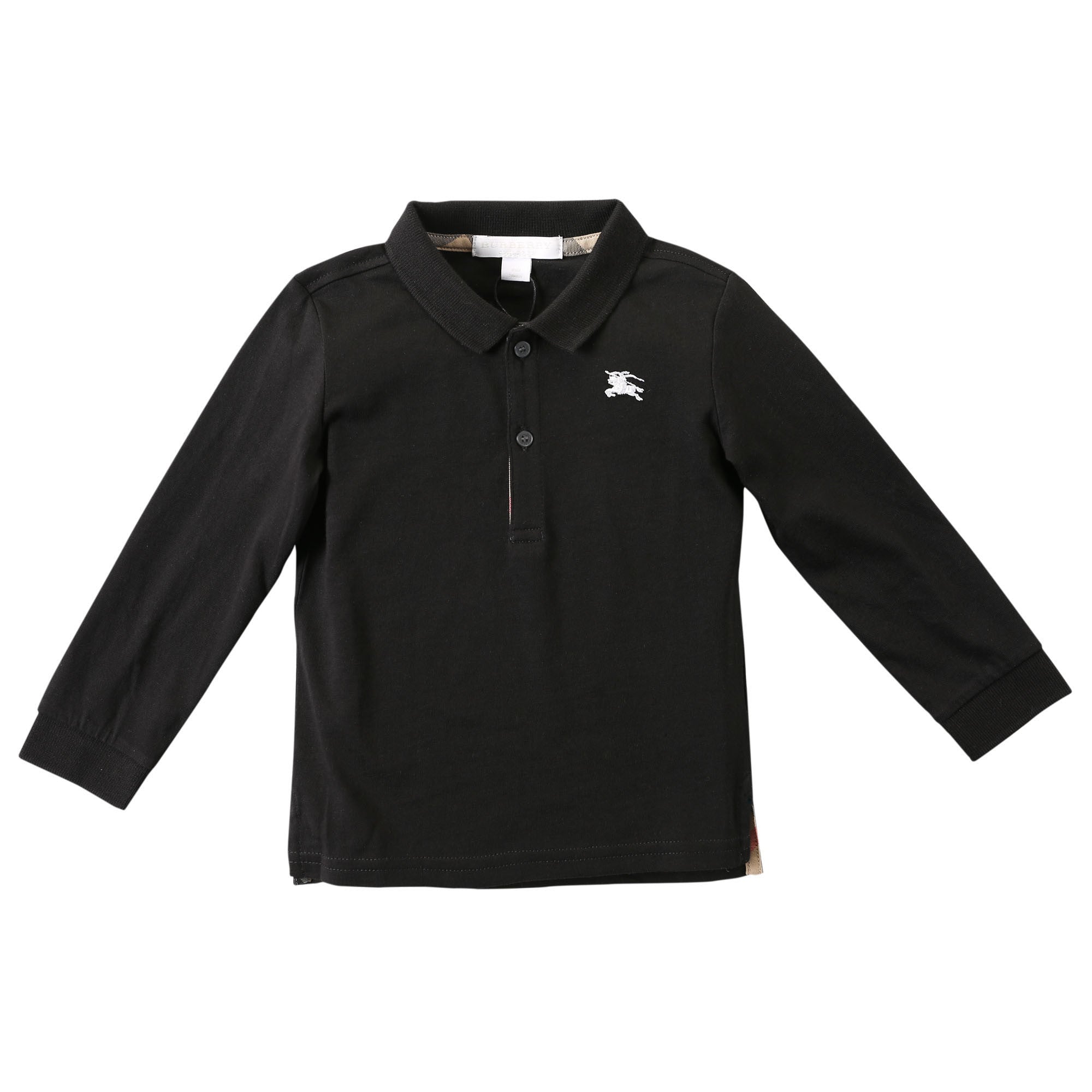 Baby Boys Black Cotton Jersey Cotton Polo Shirt - CÉMAROSE | Children's Fashion Store - 1