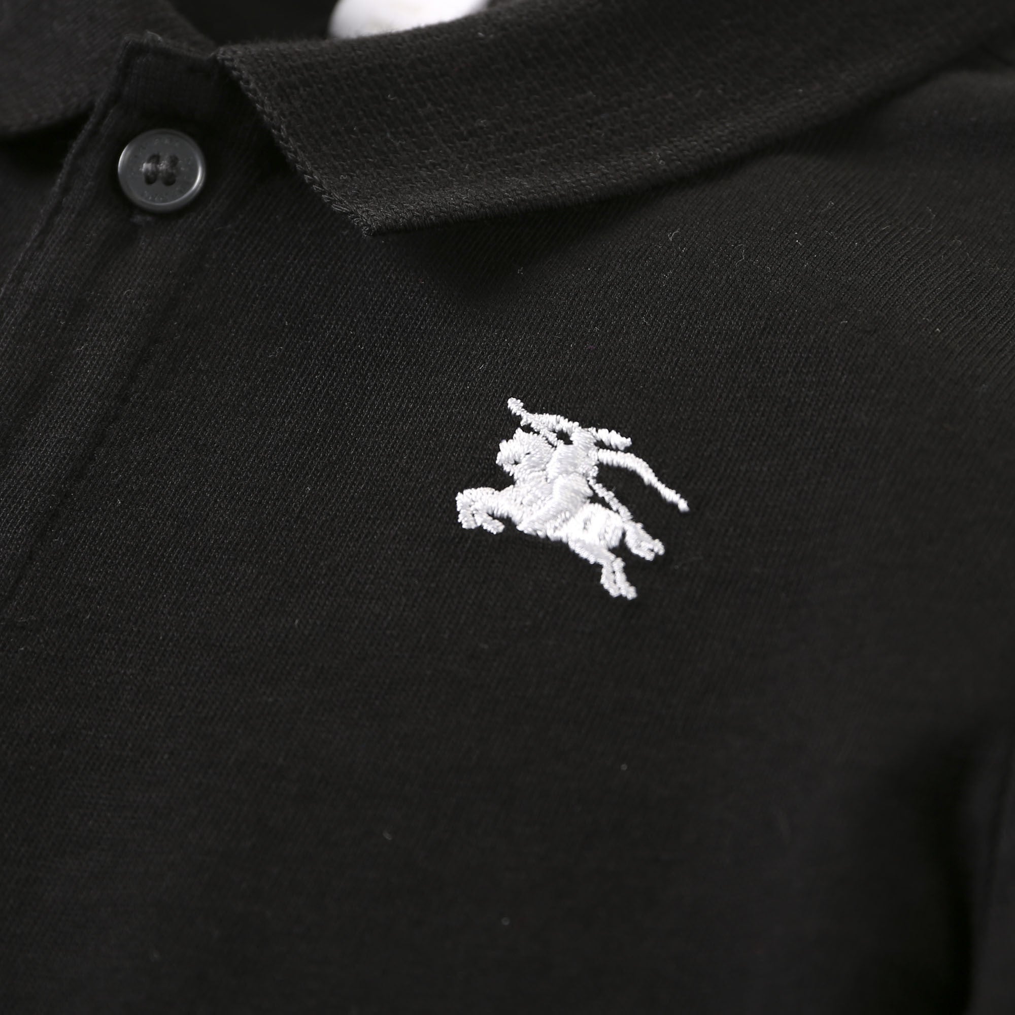 Baby Boys Black Cotton Jersey Cotton Polo Shirt - CÉMAROSE | Children's Fashion Store - 3