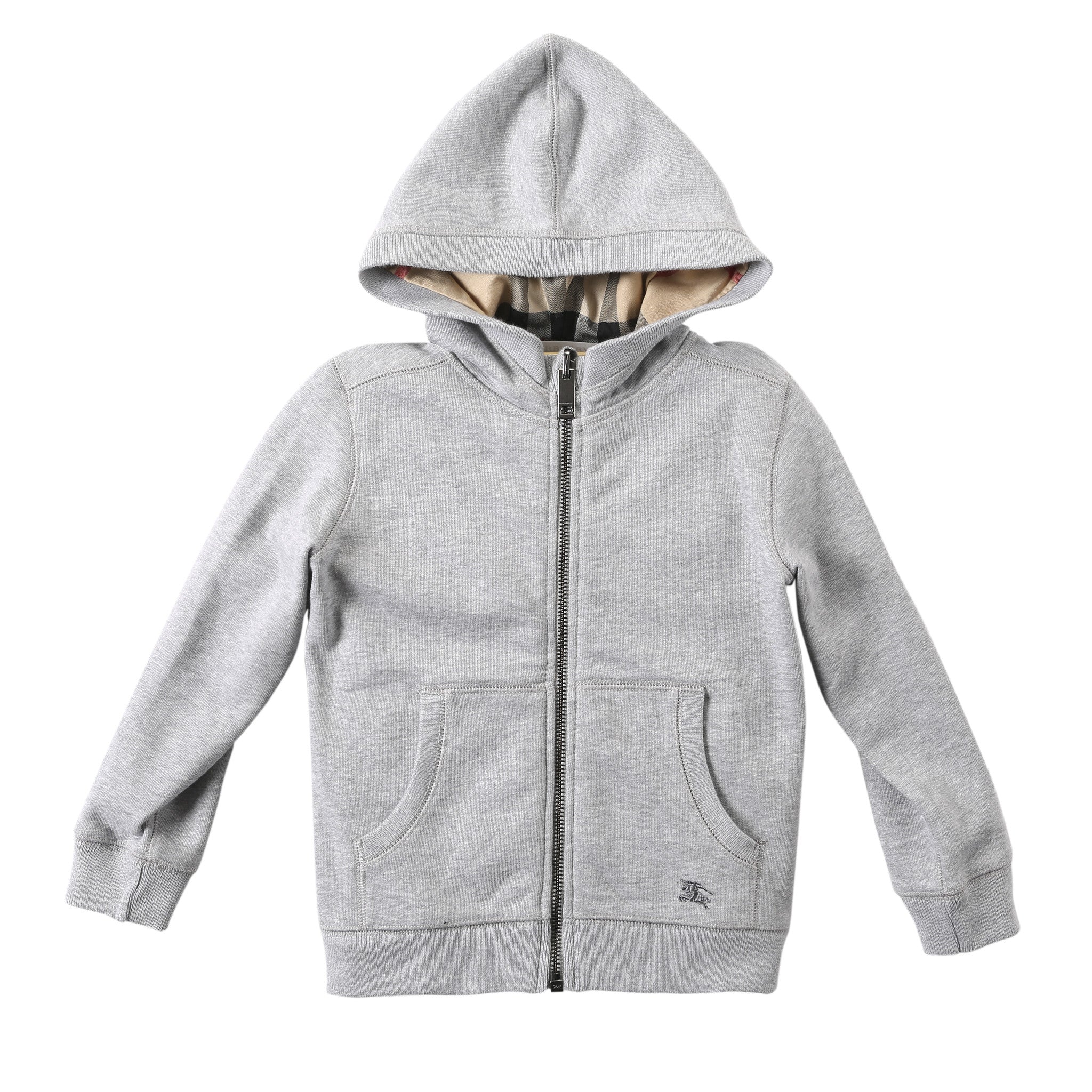 Boys Grey Cotton Jersey Hooded Zip-Up Top - CÉMAROSE | Children's Fashion Store - 1