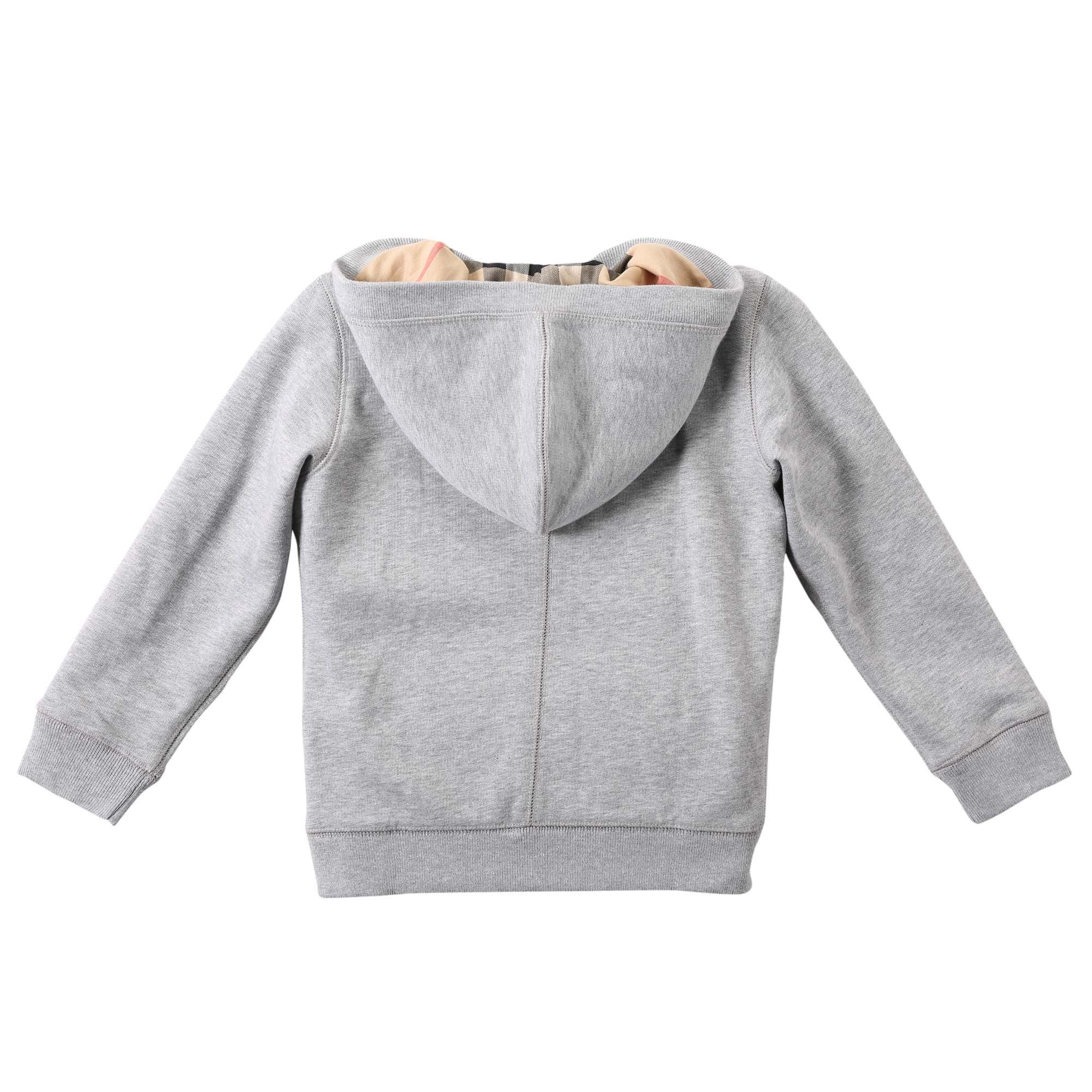 Boys Grey Cotton Jersey Hooded Zip-Up Top - CÉMAROSE | Children's Fashion Store - 2