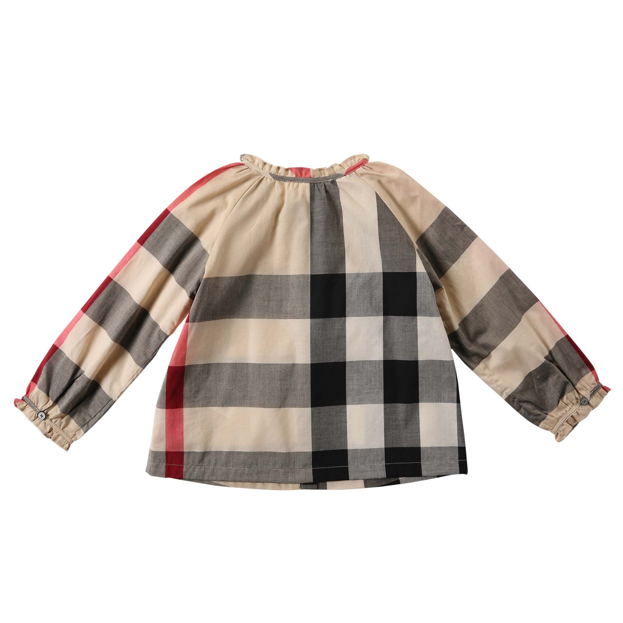 Baby Girls Beige New Classic Check Cotton Blouse - CÉMAROSE | Children's Fashion Store - 2