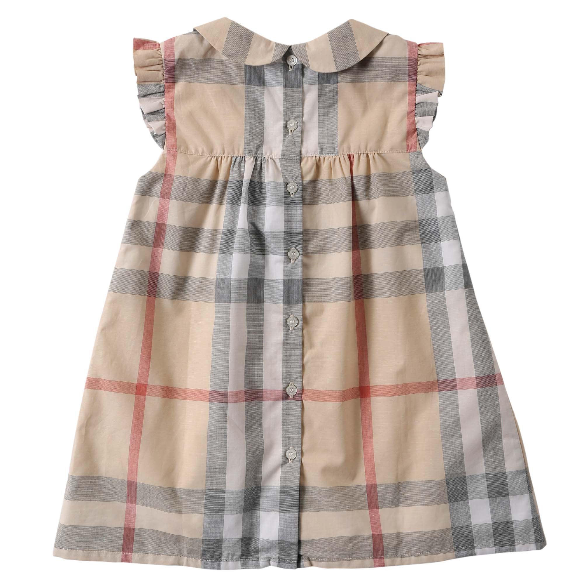 Baby Girls Pale Pink Classic Chech Cotton Dress