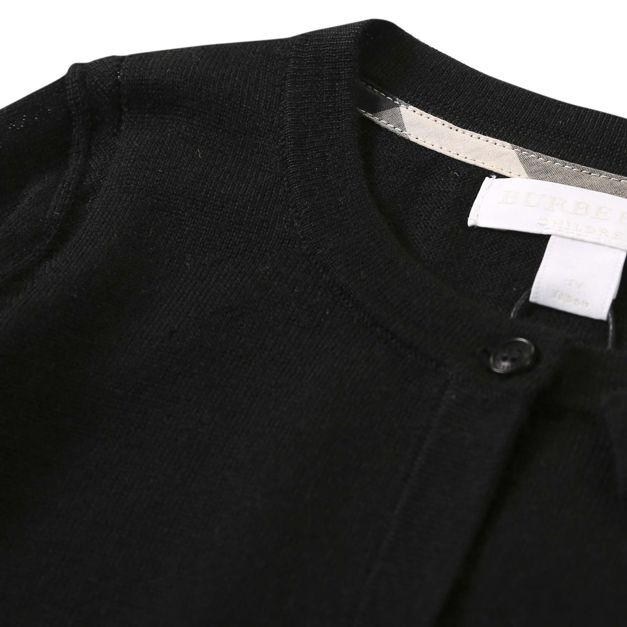 Girls Black Bow Trims Knitted Cardigan - CÉMAROSE | Children's Fashion Store - 3