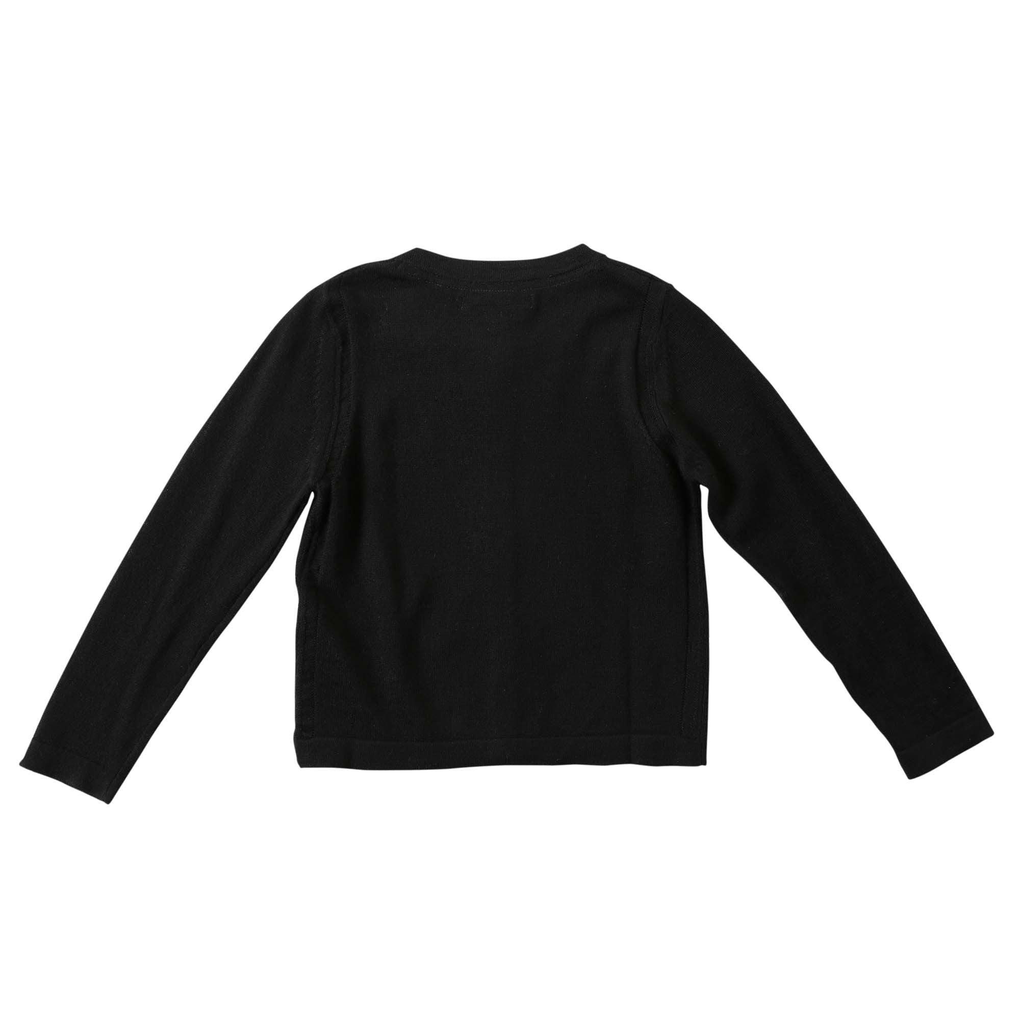 Girls Black Bow Trims Knitted Cardigan - CÉMAROSE | Children's Fashion Store - 2