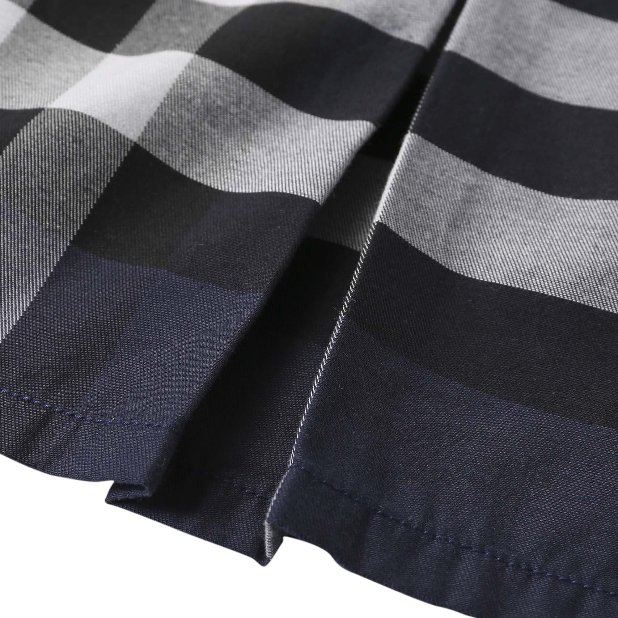 Girls Navy Blue Check Cotton Dress - CÉMAROSE | Children's Fashion Store - 4