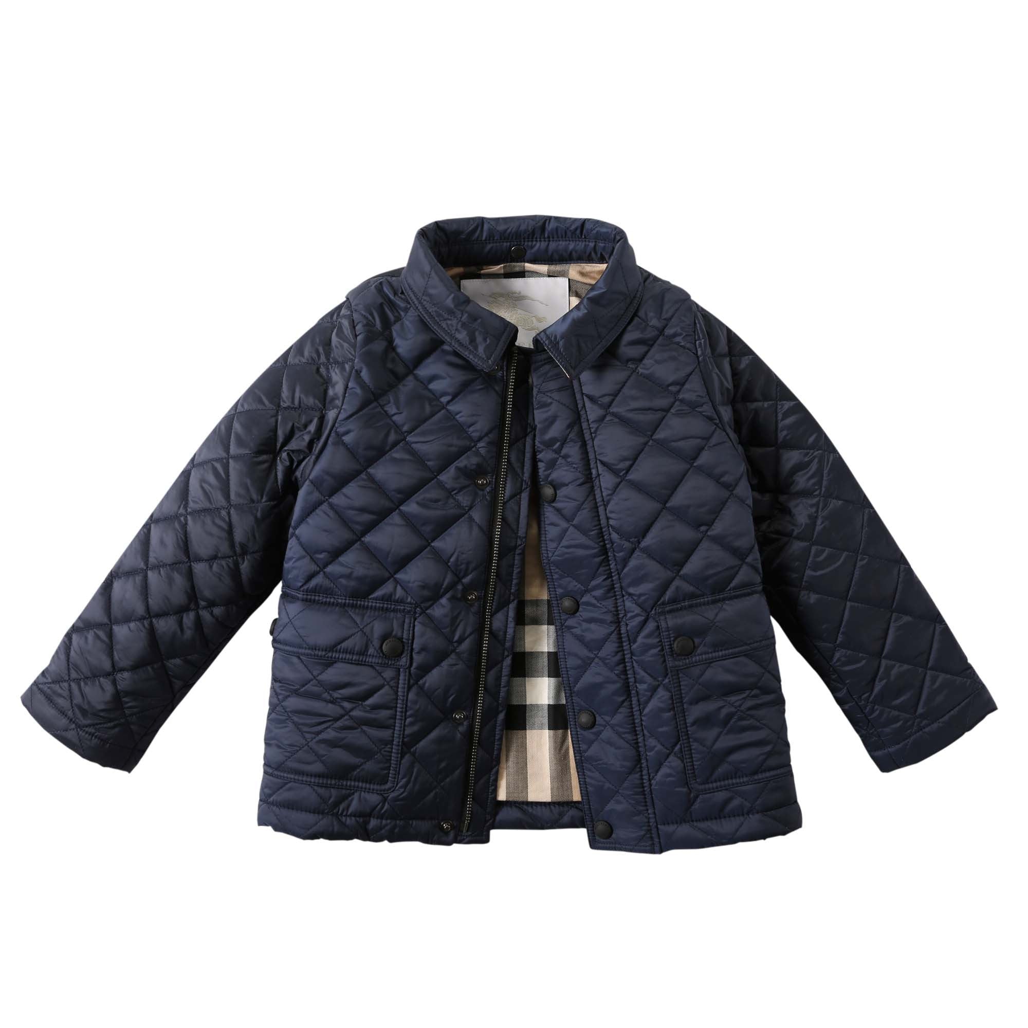 Baby Boys Ink Blue Padded Down Hooded Jacket - CÉMAROSE | Children's Fashion Store - 2