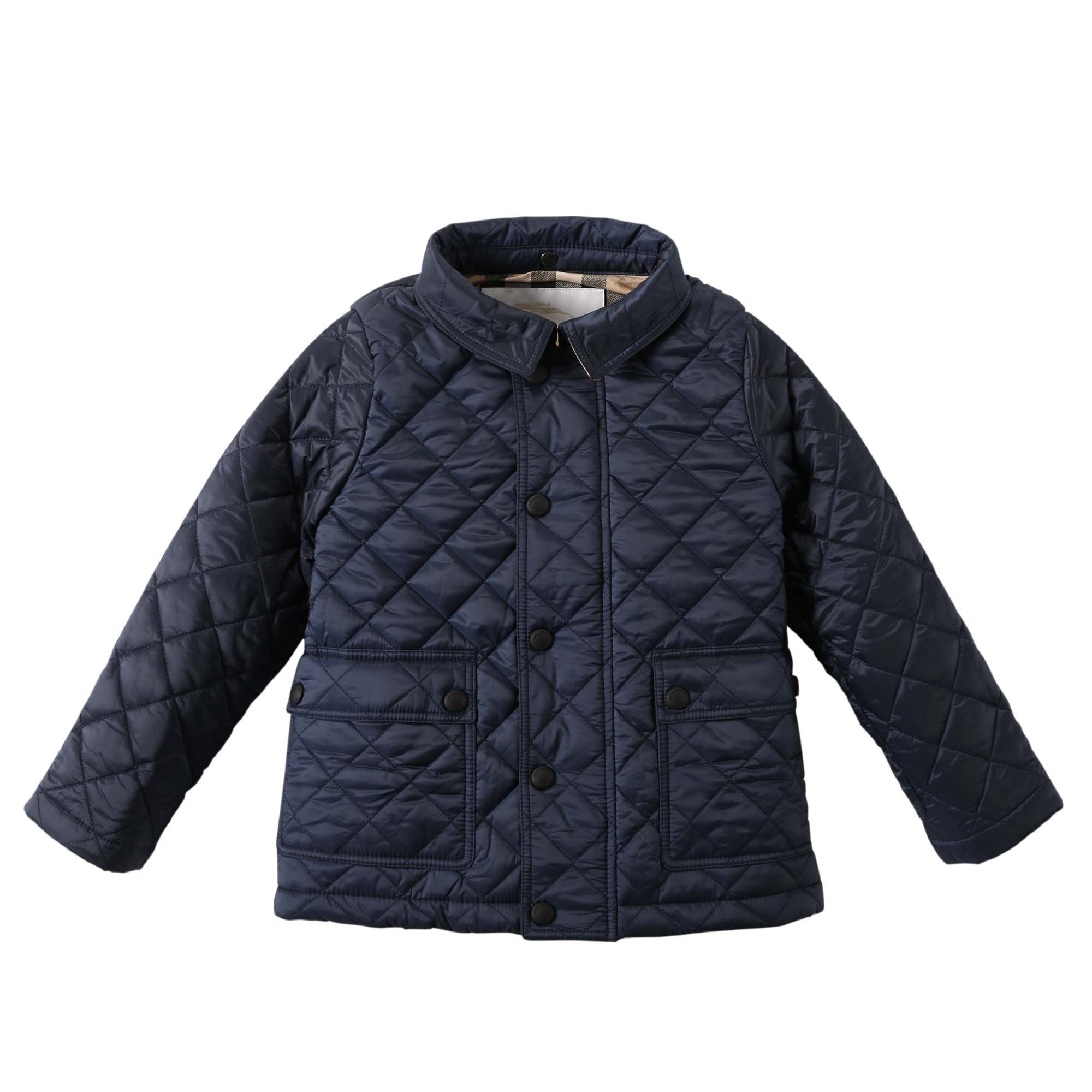 Baby Boys Ink Blue Padded Down Hooded Jacket - CÉMAROSE | Children's Fashion Store - 4