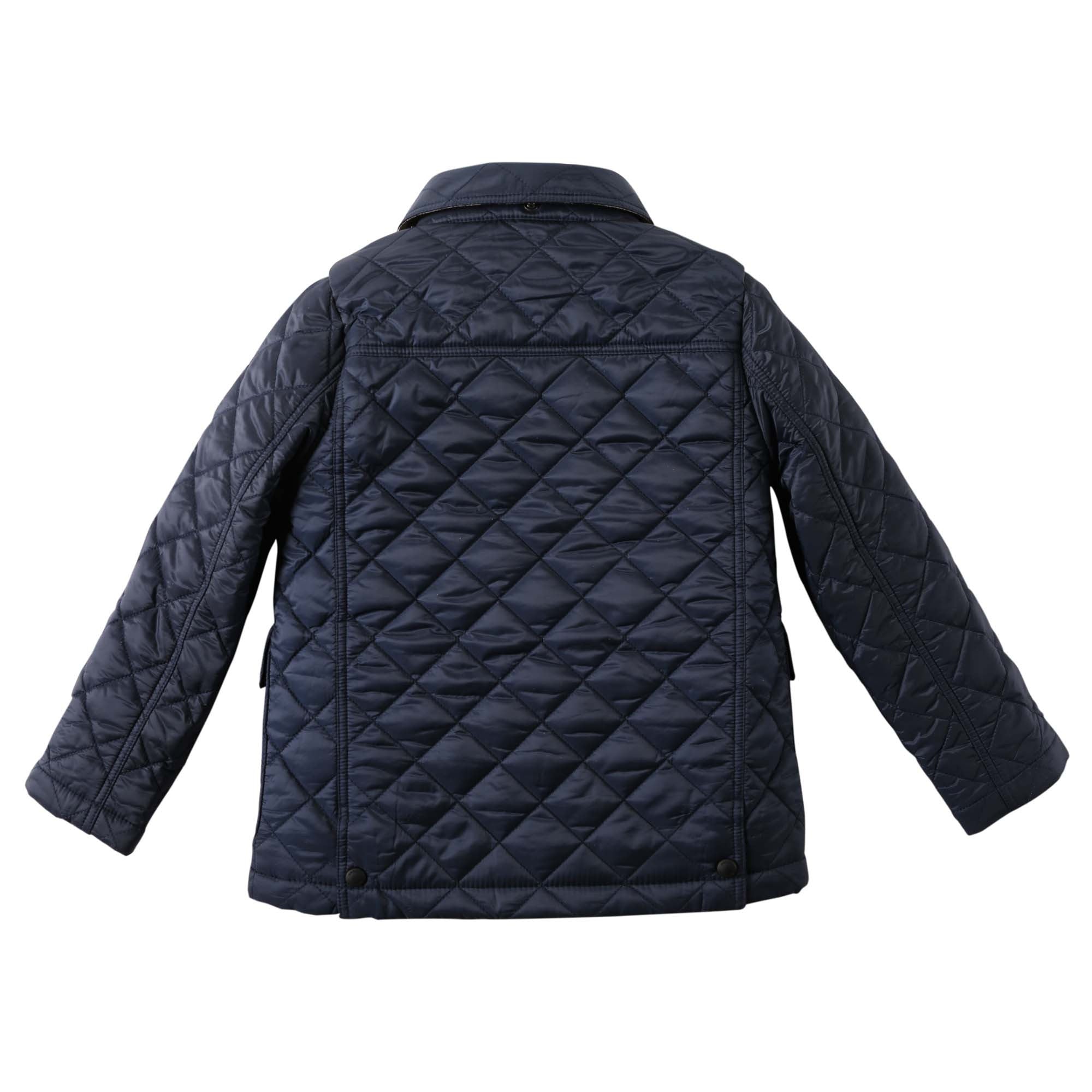 Baby Boys Ink Blue Padded Down Hooded Jacket - CÉMAROSE | Children's Fashion Store - 5
