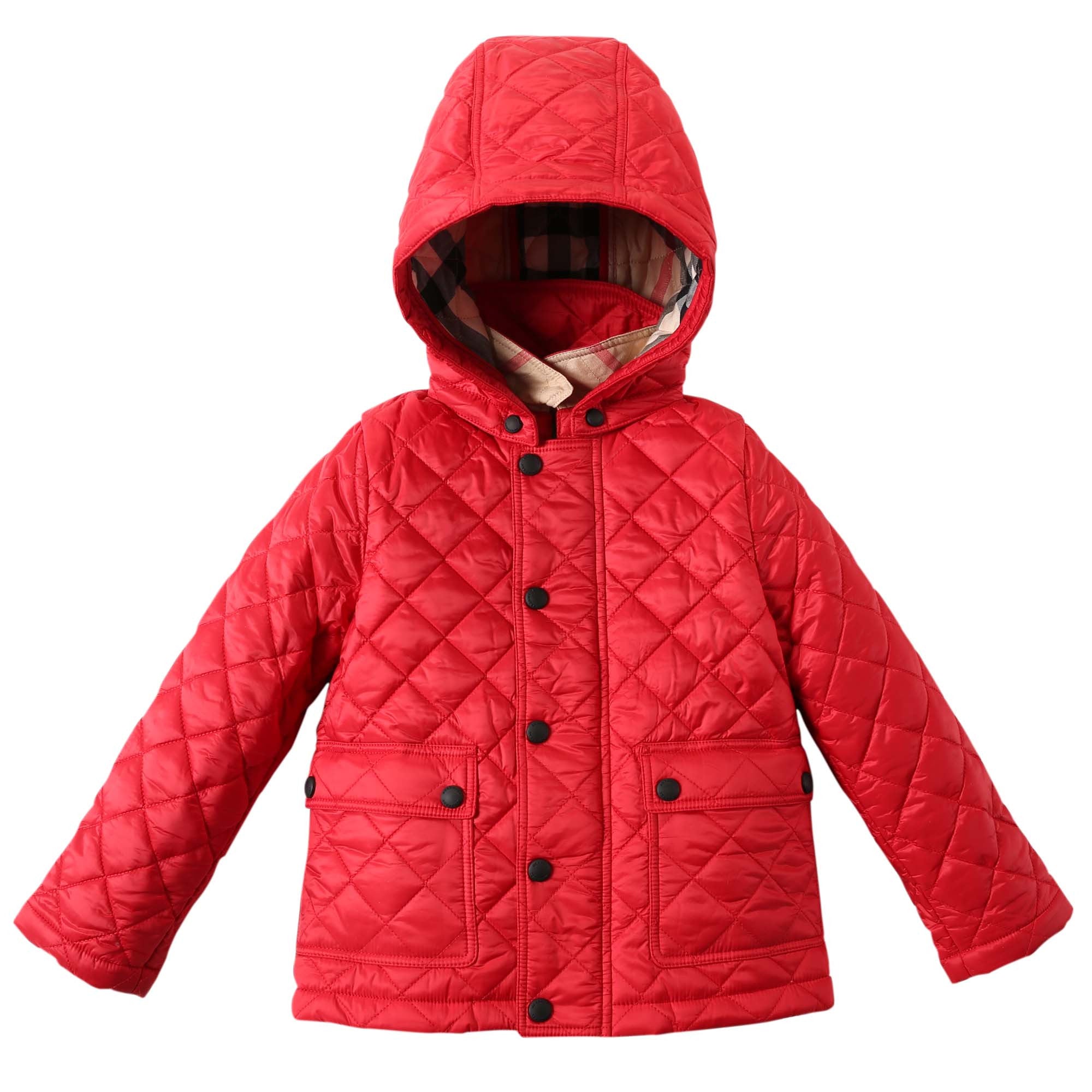 Baby Girls Light Red Padded Down Hooded Jacket - CÉMAROSE | Children's Fashion Store - 1
