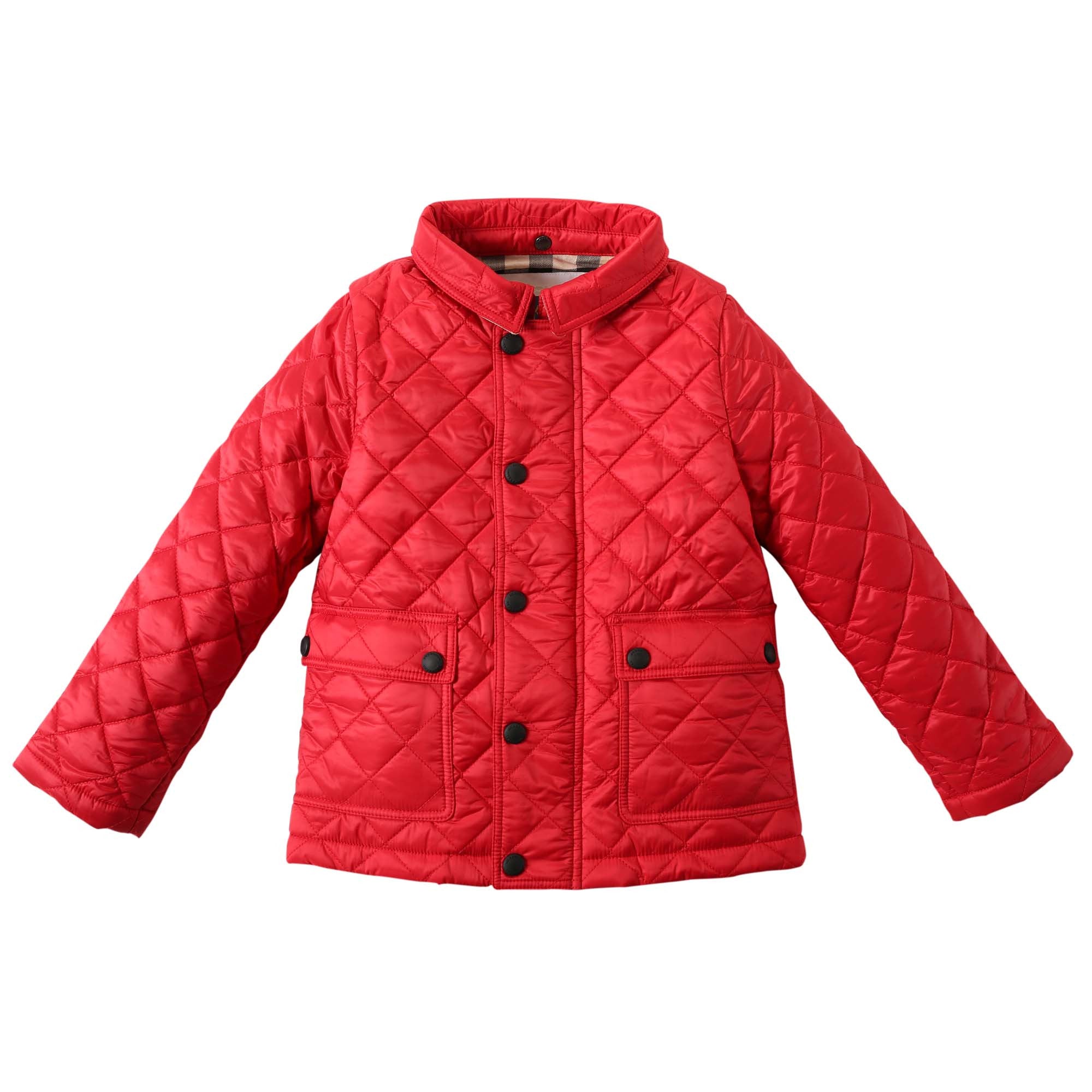 Baby Girls Light Red Padded Down Hooded Jacket - CÉMAROSE | Children's Fashion Store - 4