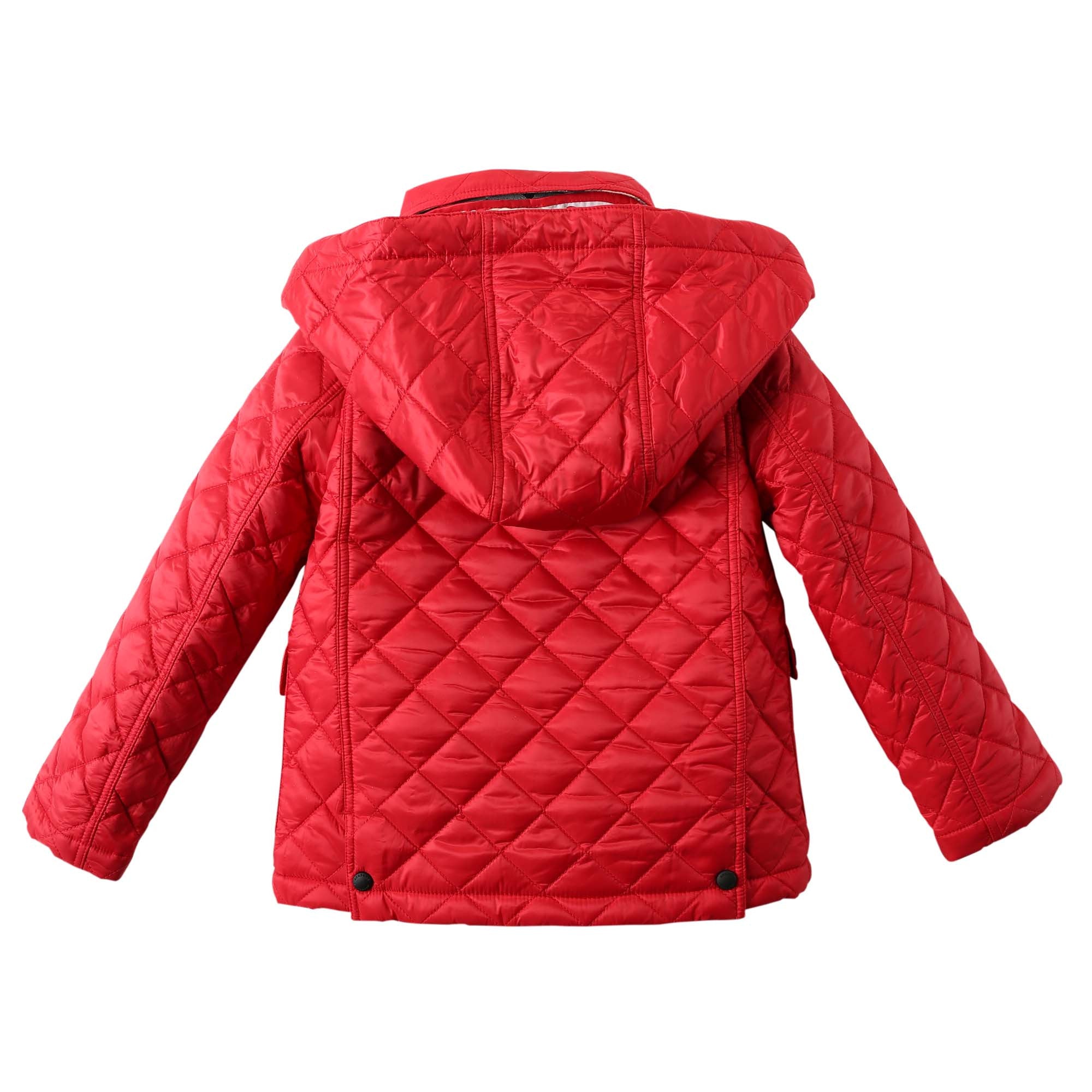 Baby Girls Light Red Padded Down Hooded Jacket - CÉMAROSE | Children's Fashion Store - 3