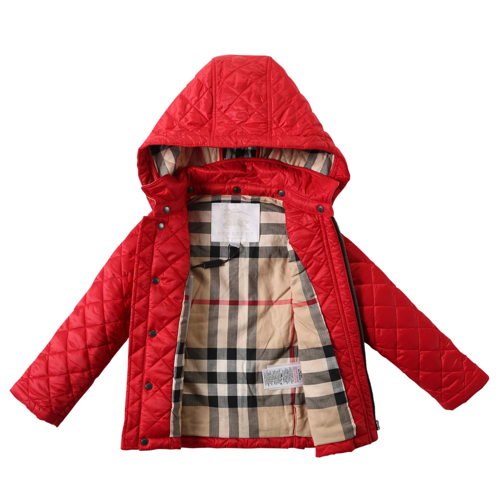 Baby Girls Light Red Padded Down Hooded Jacket - CÉMAROSE | Children's Fashion Store - 2