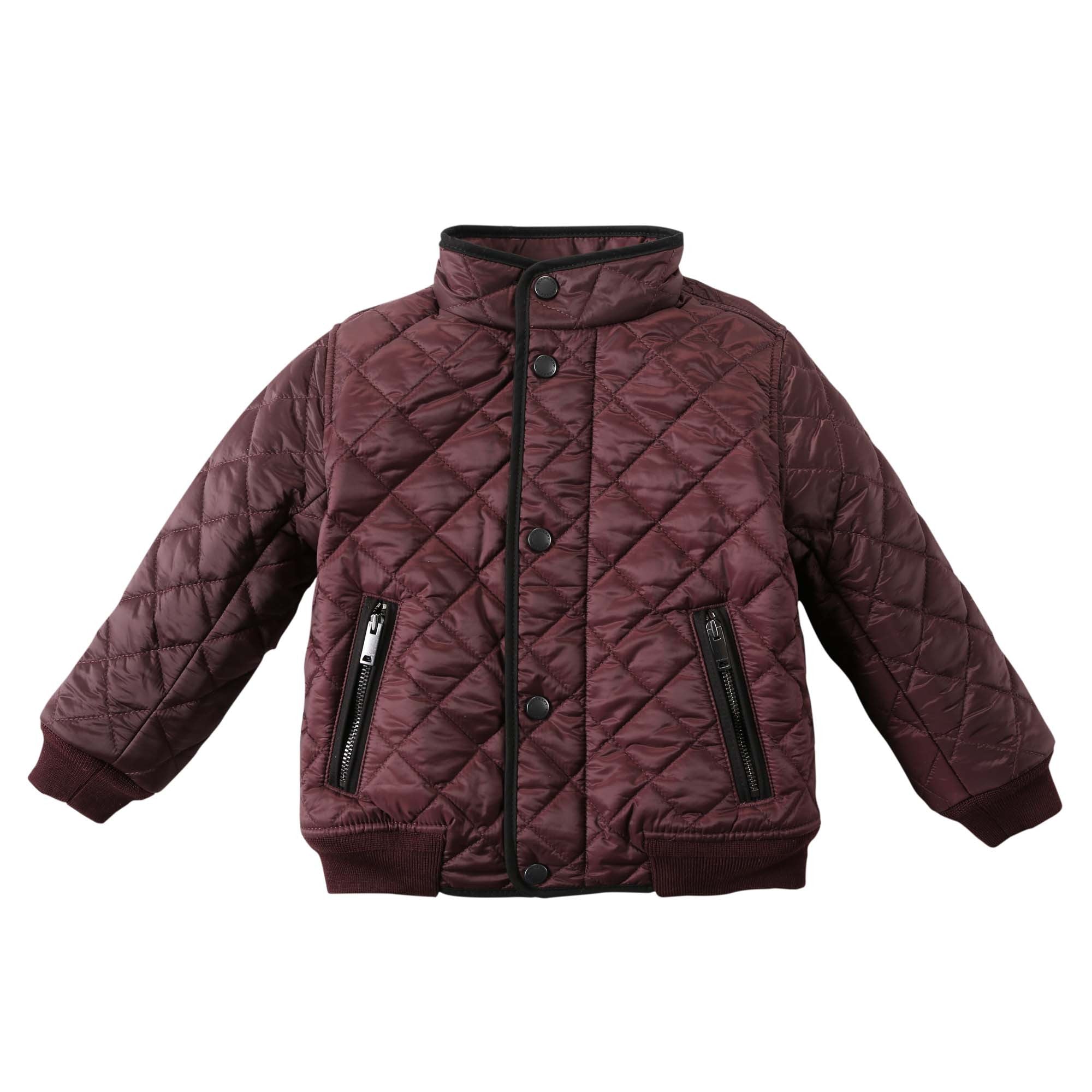 Baby Boys Dark Red Padded Down Jacket - CÉMAROSE | Children's Fashion Store - 1