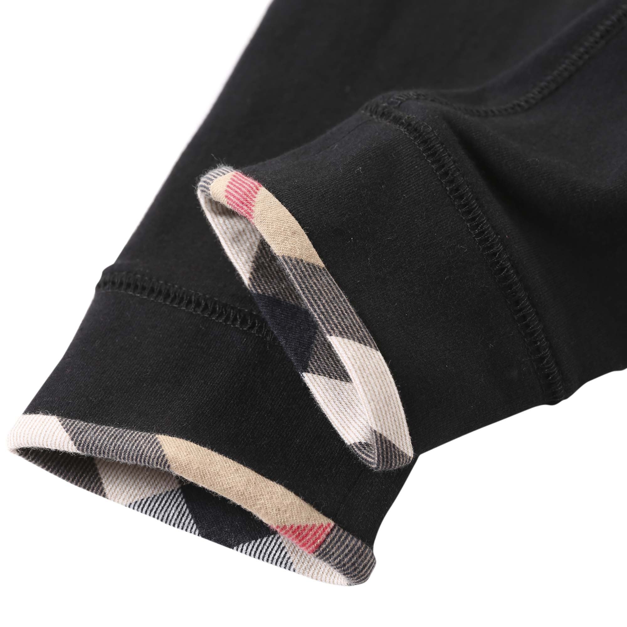 Girls Black Cotton Trouser With Check Cuffs - CÉMAROSE | Children's Fashion Store - 3