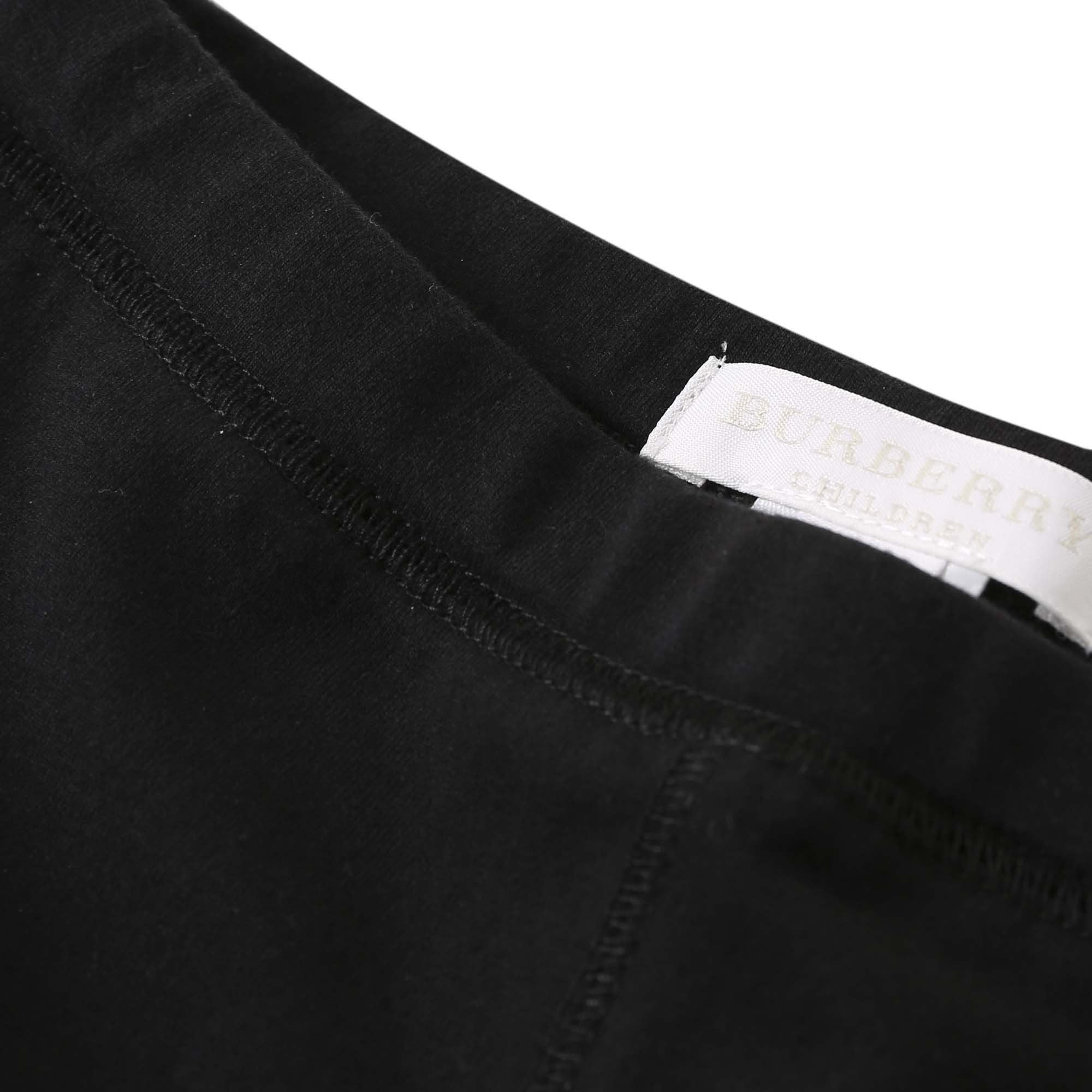 Girls Black Cotton Trouser With Check Cuffs - CÉMAROSE | Children's Fashion Store - 4