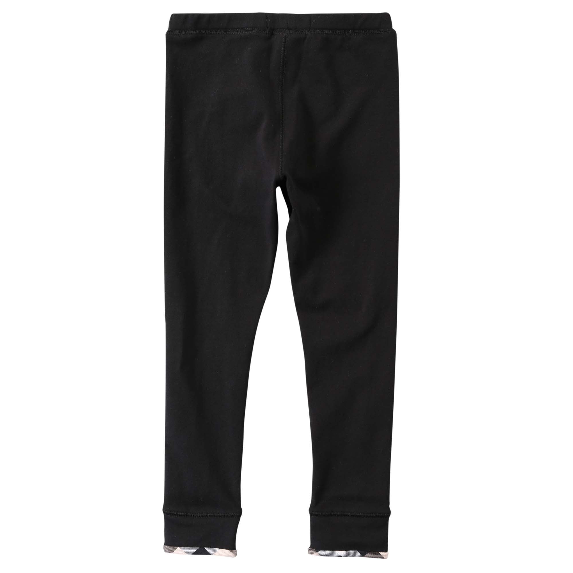 Girls Black Cotton Trouser With Check Cuffs - CÉMAROSE | Children's Fashion Store - 2