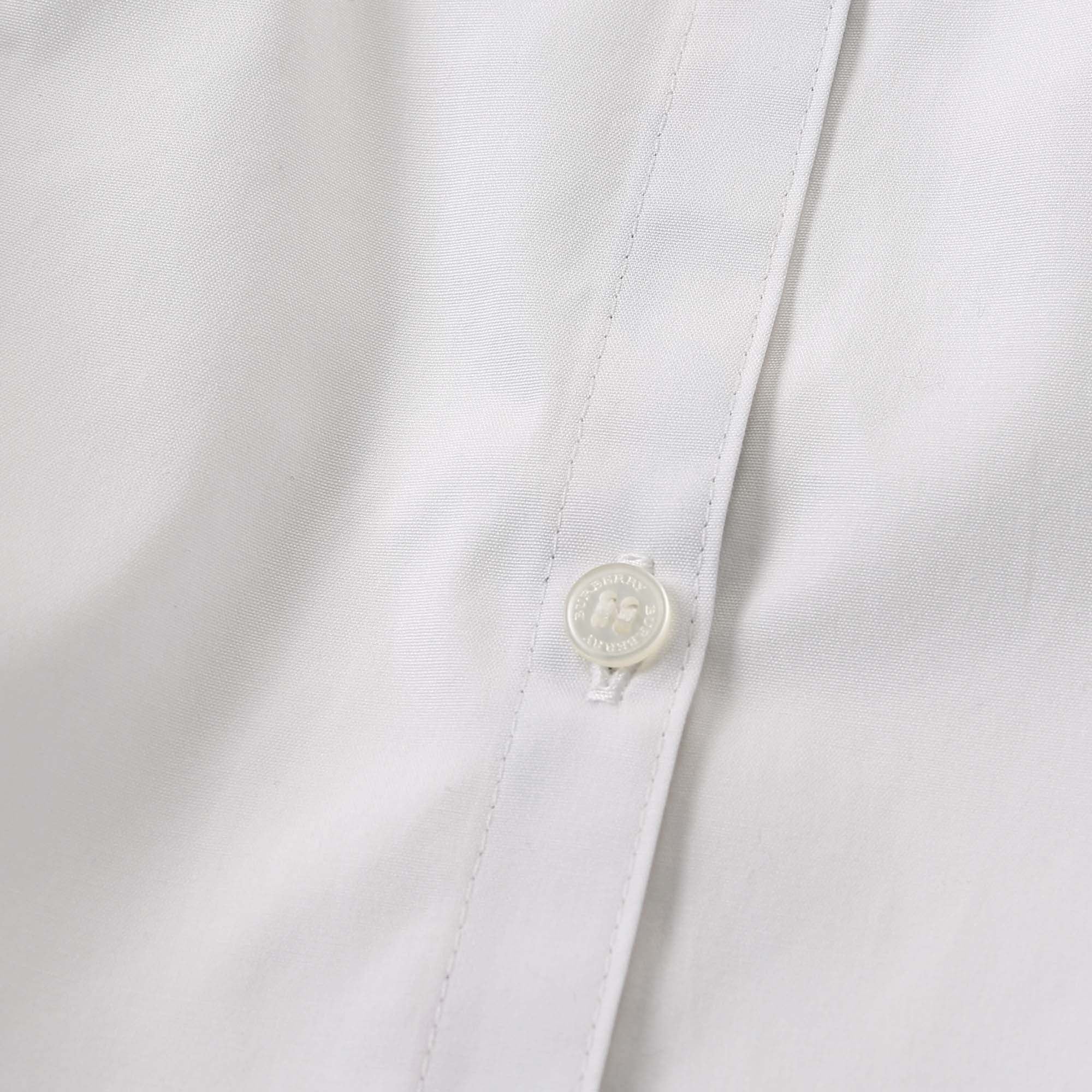 Baby Girls White Cotton Blouse With Check Cuffs - CÉMAROSE | Children's Fashion Store - 5