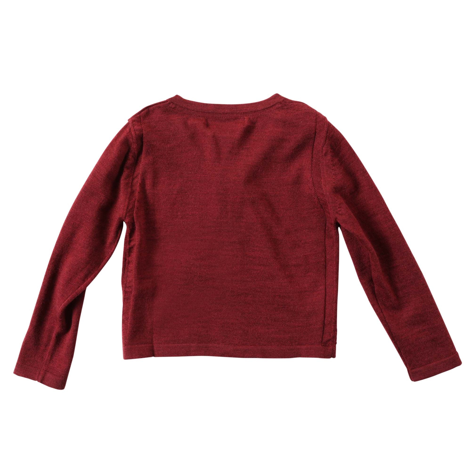 Baby Girls Dark Plum Pink Bow Trims Knitted Cardigan - CÉMAROSE | Children's Fashion Store - 2