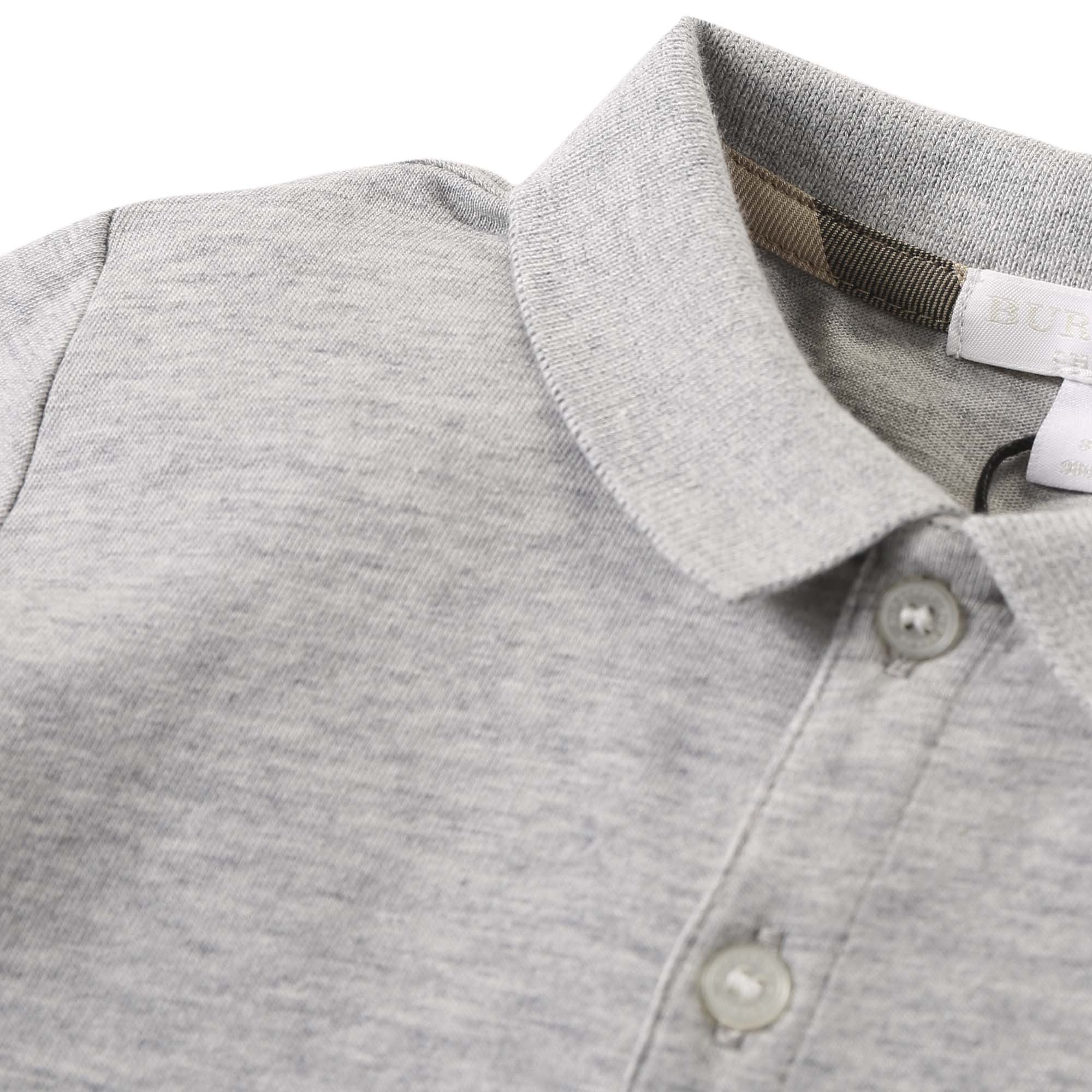 Baby Boys Grey Cotton Jersey Cotton Polo Shirt - CÉMAROSE | Children's Fashion Store - 3