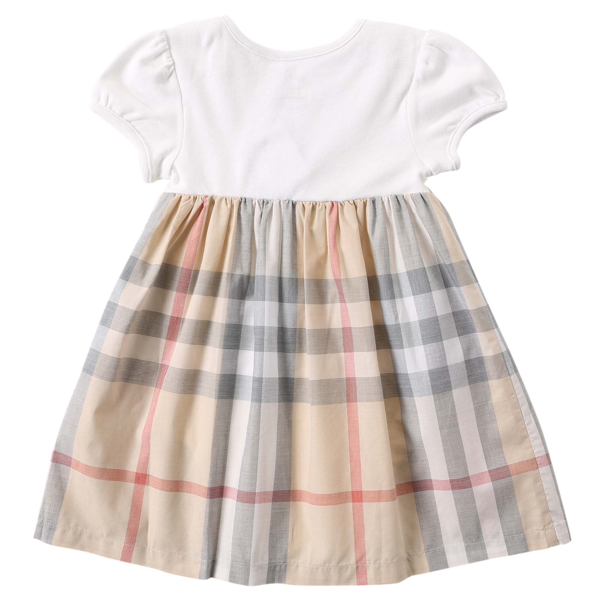 Baby Girls White & Pale Pink Classic Check Dress - CÉMAROSE | Children's Fashion Store - 2