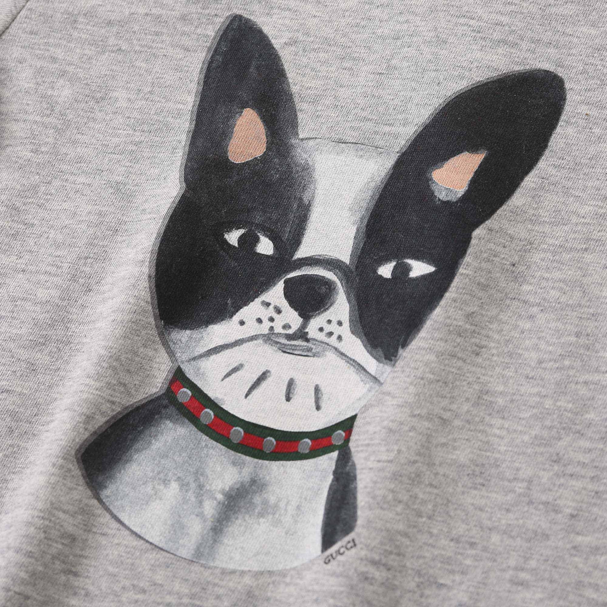 Baby Boys Dark Grey Dog Printed Trims Cotton T-Shirt - CÉMAROSE | Children's Fashion Store - 4