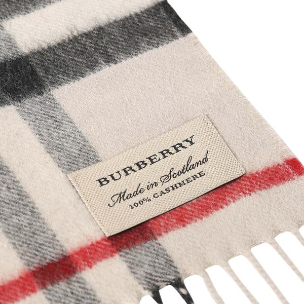 Boys & Girls Milk White Check Cashmere Scarf