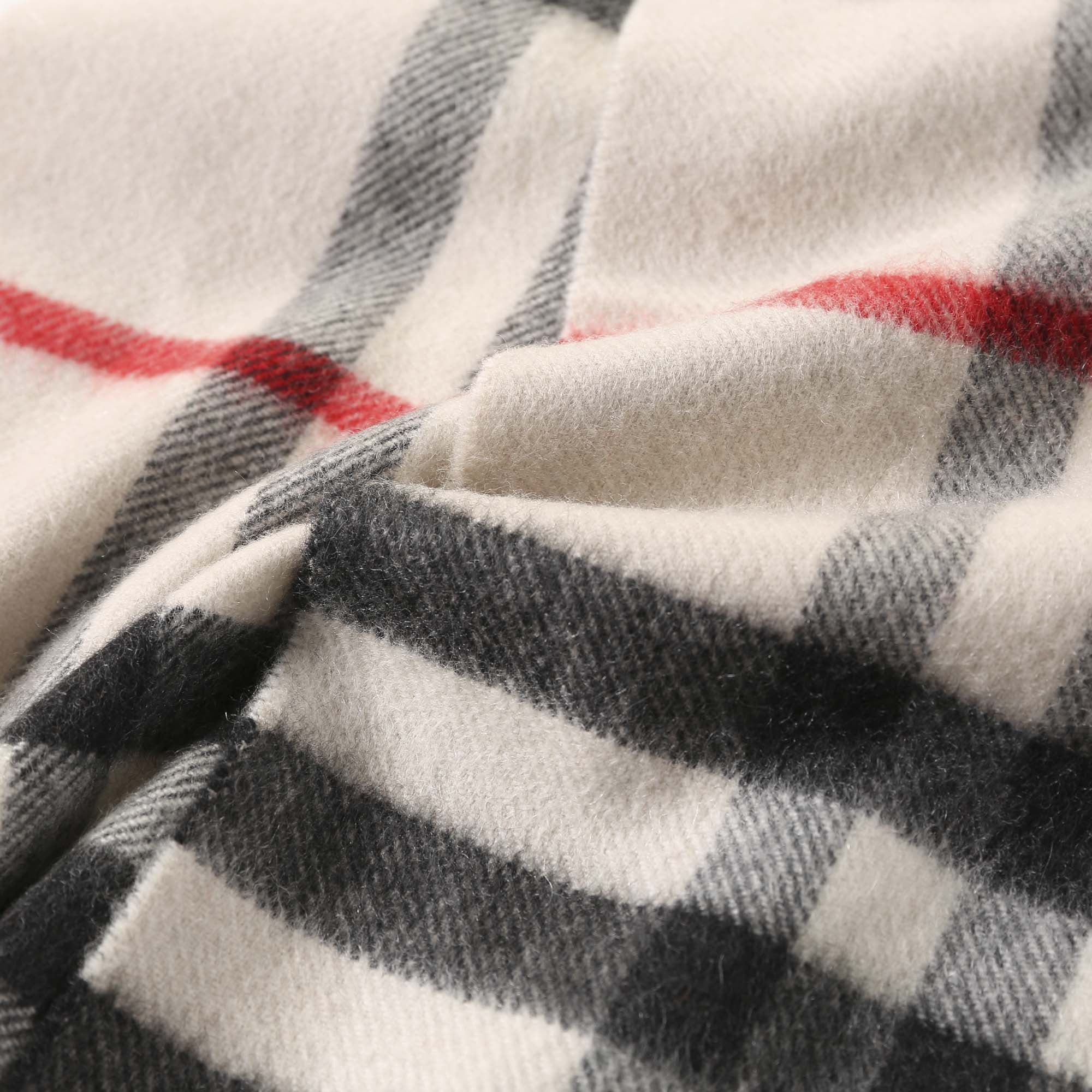 Boys & Girls Milk White Check Cashmere Scarf - CÉMAROSE | Children's Fashion Store - 6