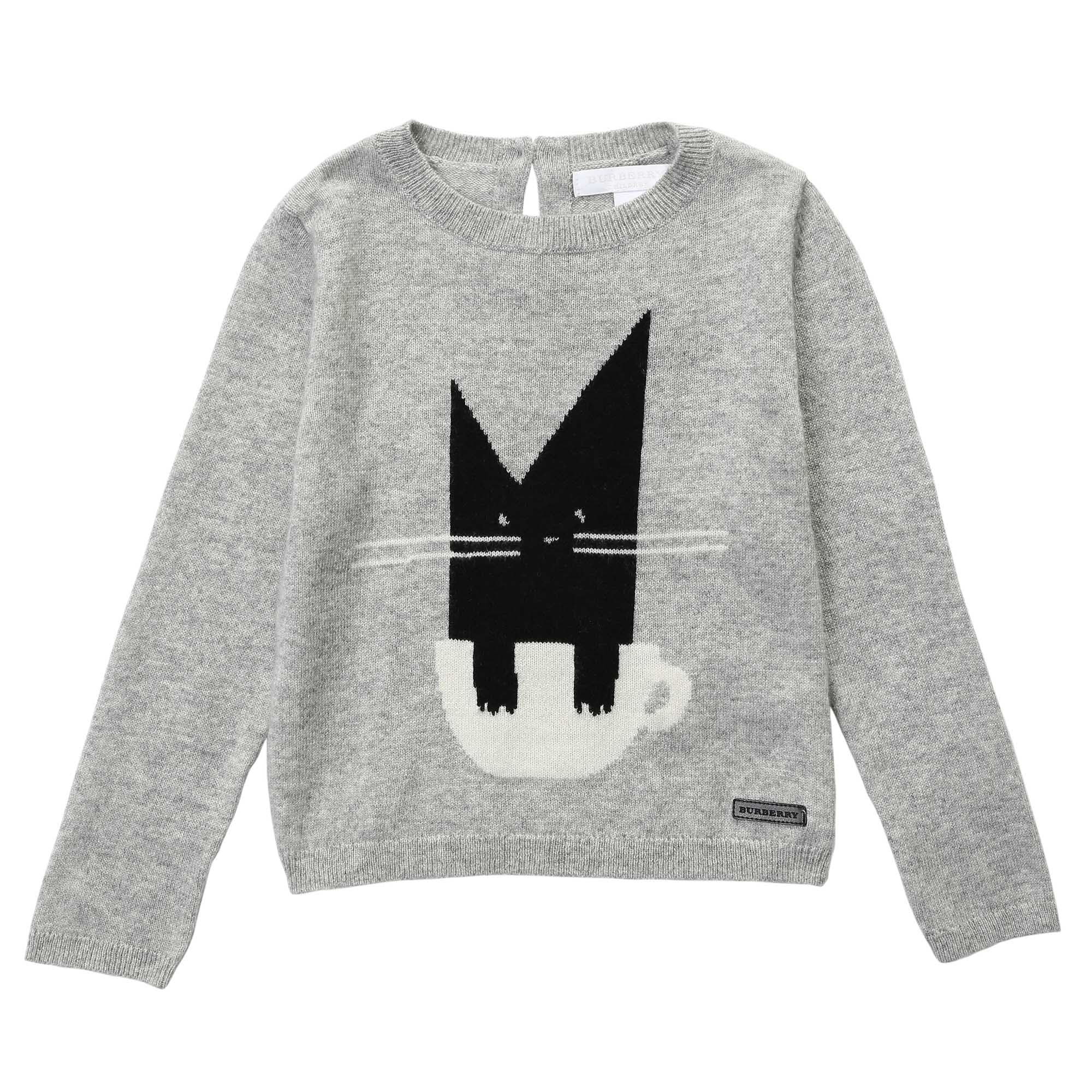 Baby Girls Light Grey Cashmere Sweater - CÉMAROSE | Children's Fashion Store - 1