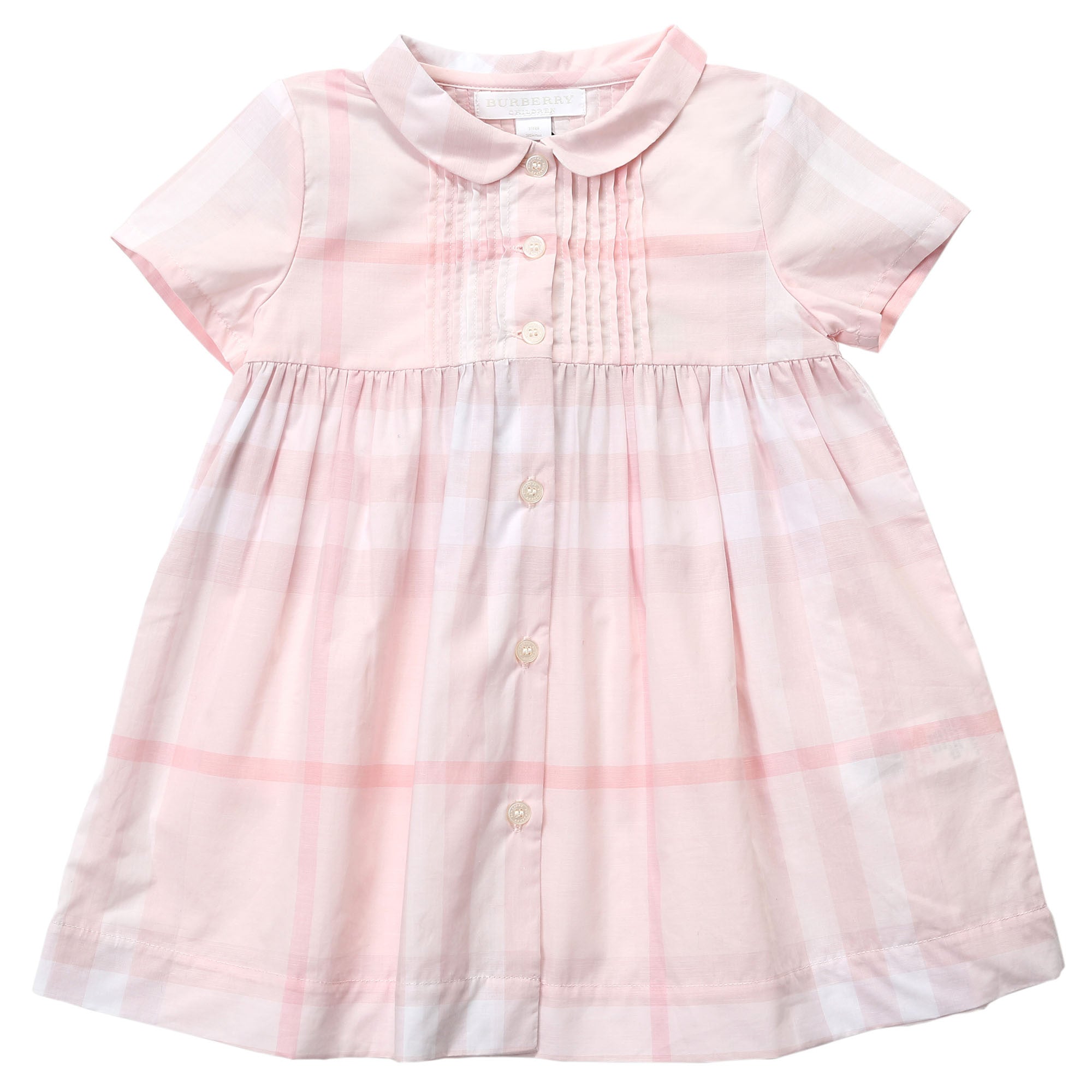 Baby Girls Ice Pink Check Cotton Dress - CÉMAROSE | Children's Fashion Store - 1