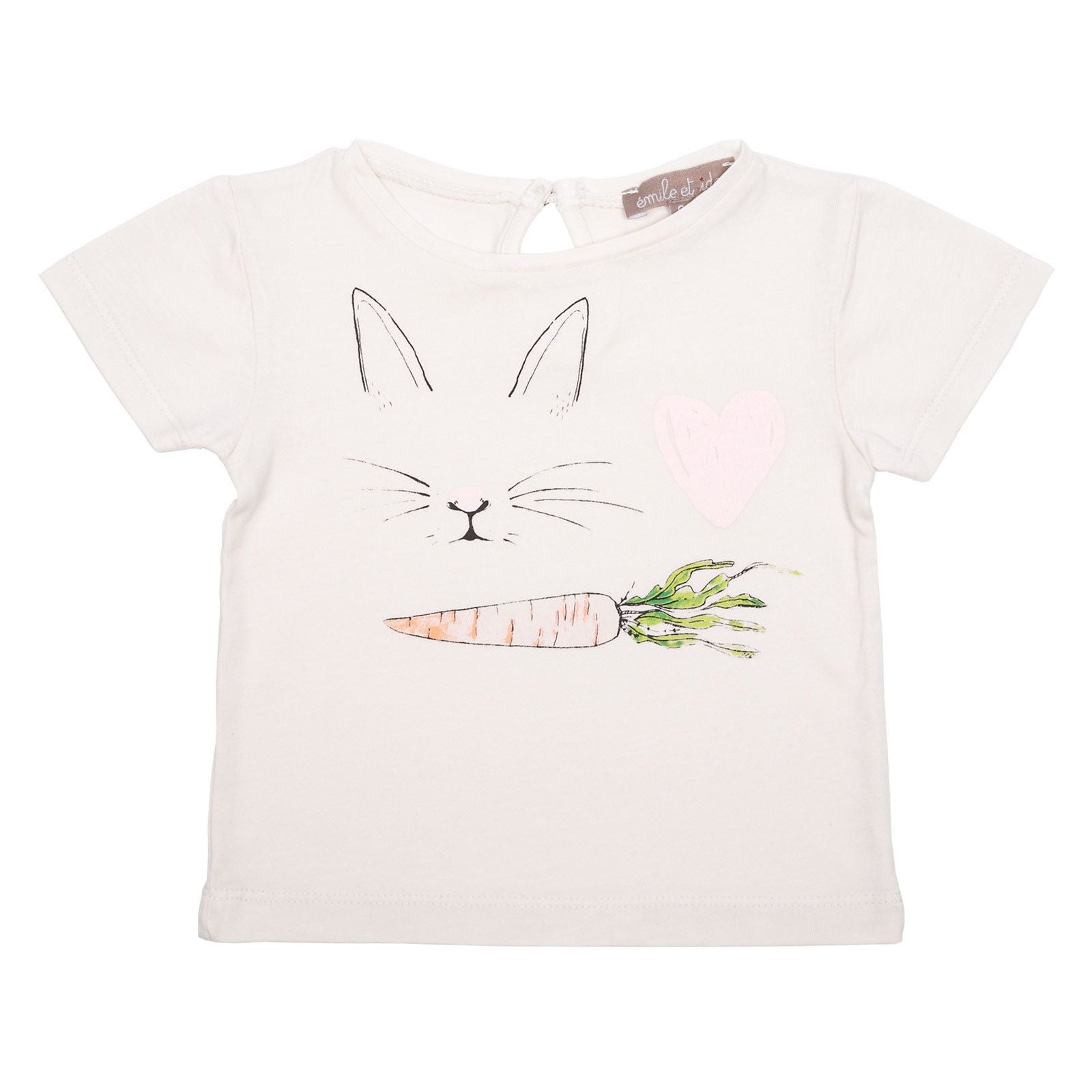 Girls White Cotton T-Shirt With Rabbit&Carrot Print - CÉMAROSE | Children's Fashion Store