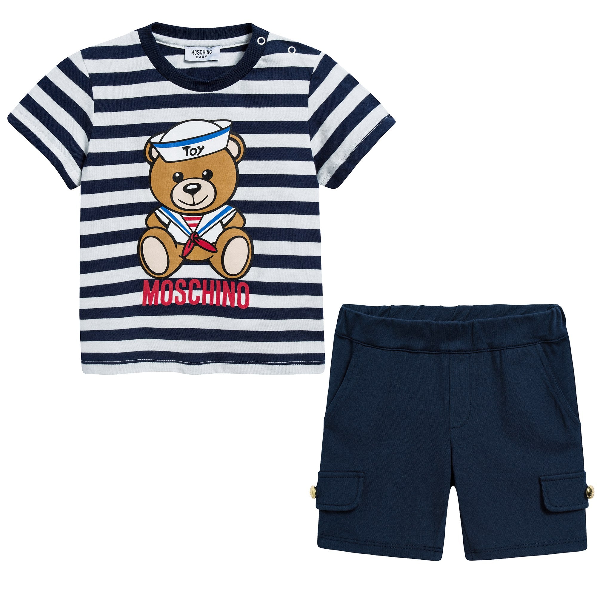 Baby Boys Blue Stripes Cotton Set