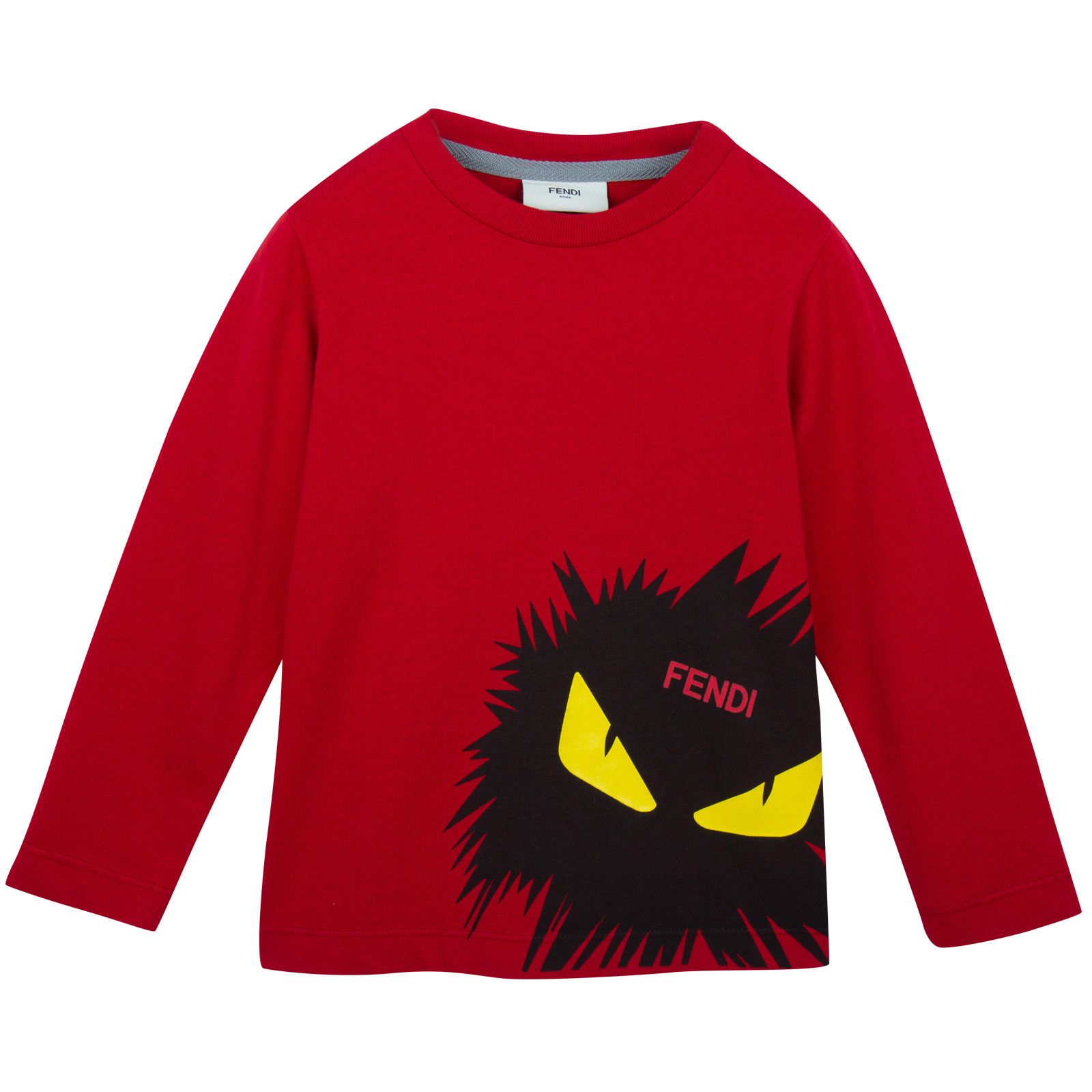 Boys Red Cotton T-Shirt With Monster Logo - CÉMAROSE | Children's Fashion Store - 1