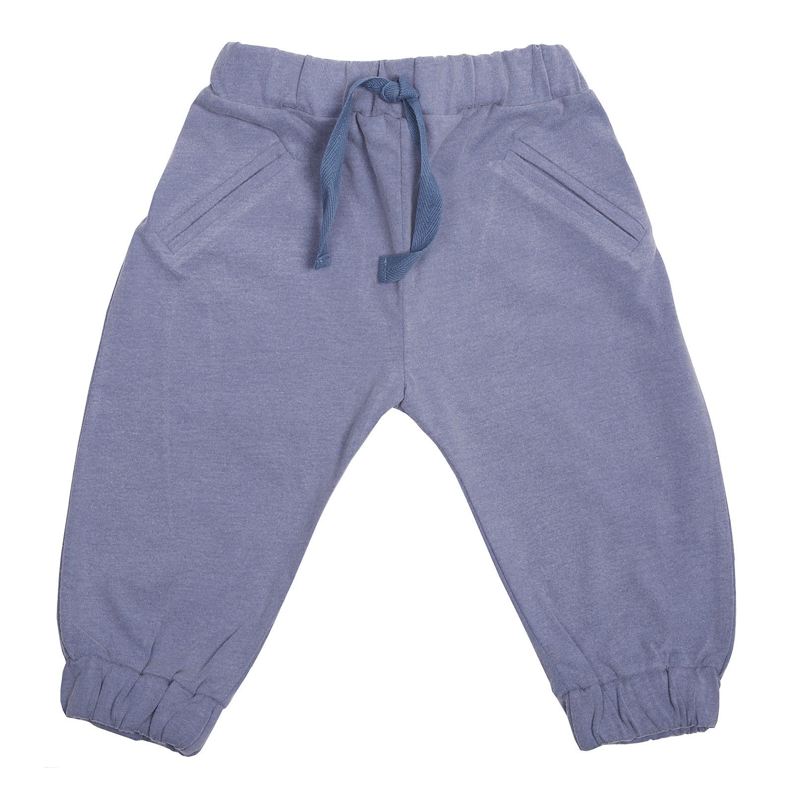 Boys & Girls Blue Cotton Trousers With Elastic Cuffs - CÉMAROSE | Children's Fashion Store