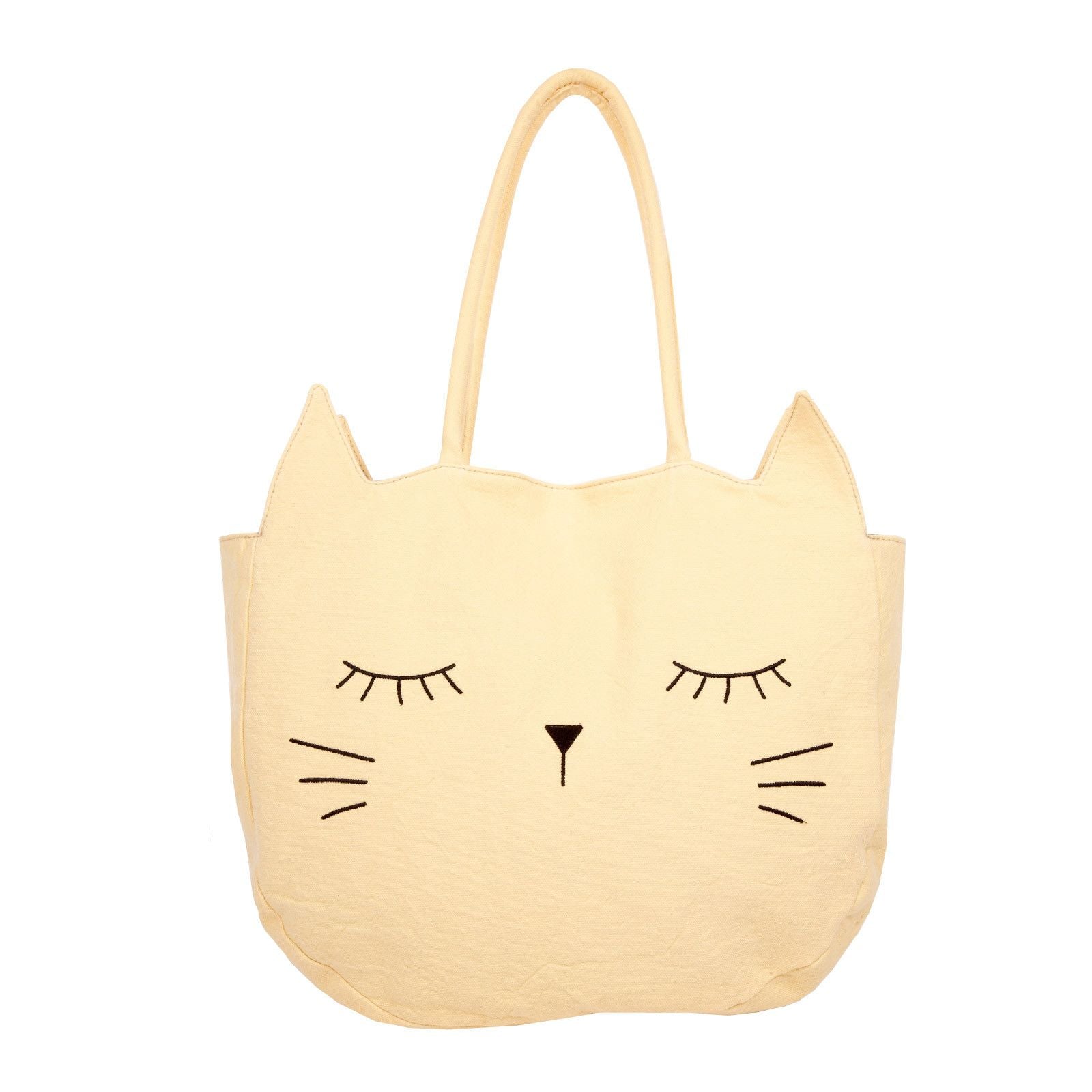 Girls Bright Yellow Cat Face Printed Cotton Bag - CÉMAROSE | Children's Fashion Store