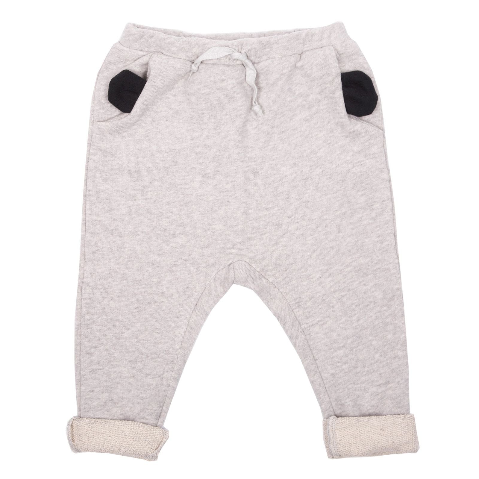 Baby Grey Cotton Trousers With Ear Trims Pockets - CÉMAROSE | Children's Fashion Store