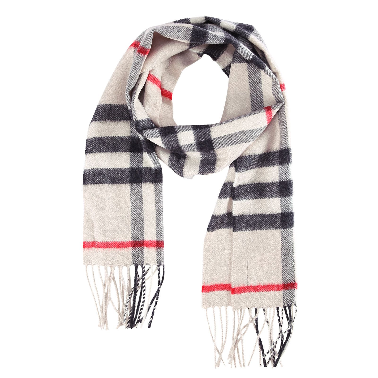 Boys&Girls White Cashmere Classic Check Scarf - CÉMAROSE | Children's Fashion Store