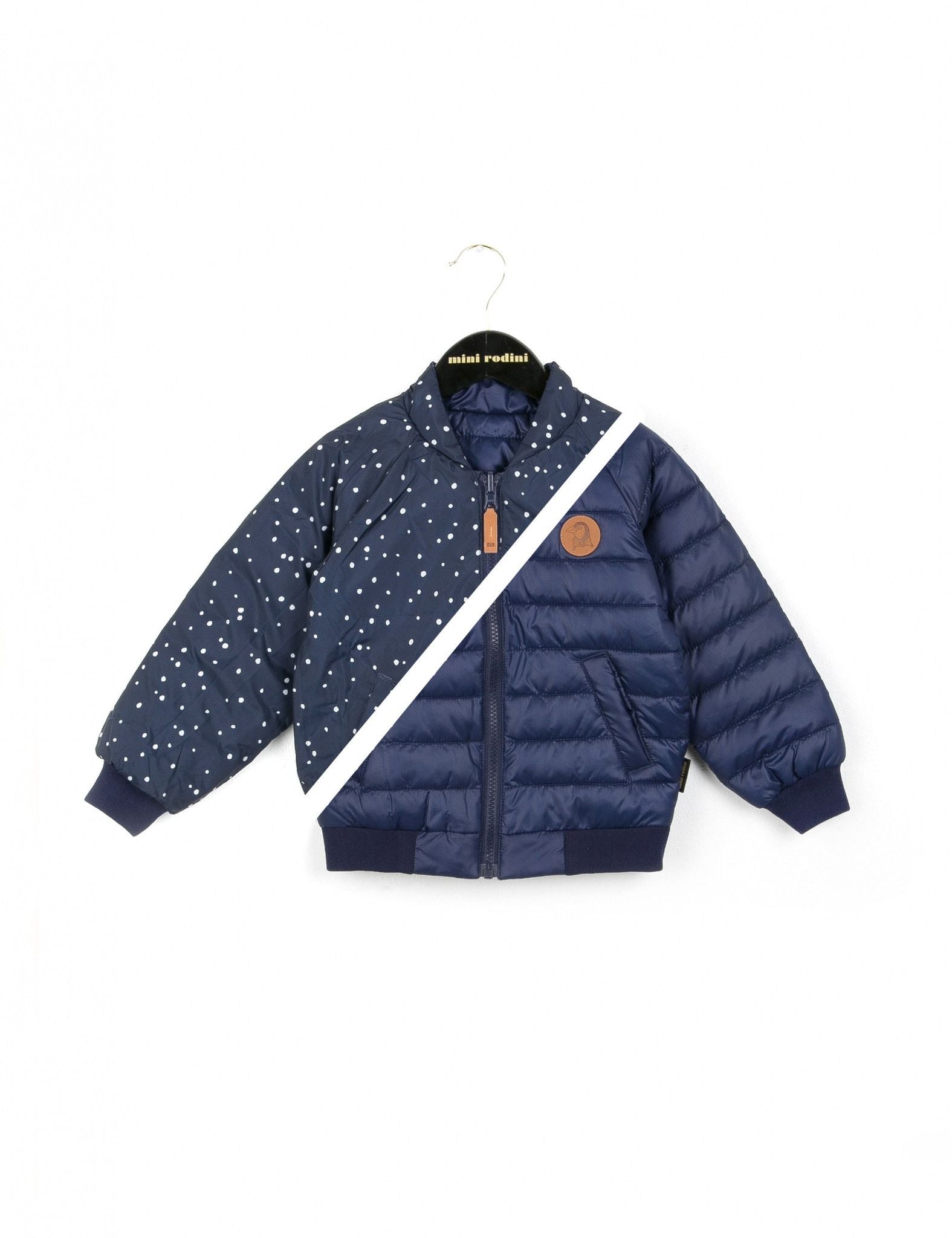 Baby Dark Blue Reversible Puff Jacket - CÉMAROSE | Children's Fashion Store - 1