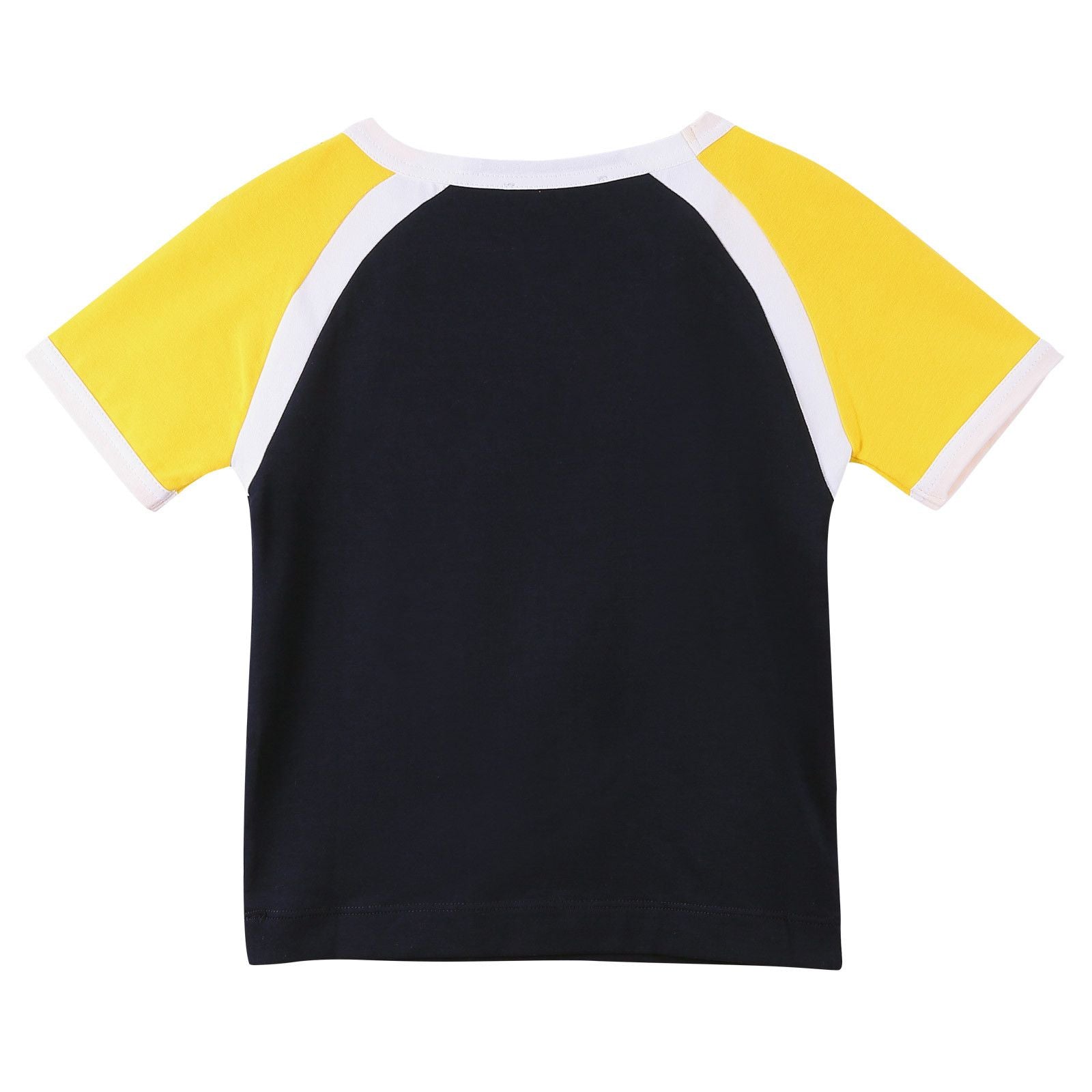 Boys Blue&Yellow Cotton T-Shirt With Medusa Print Logo - CÉMAROSE | Children's Fashion Store - 2