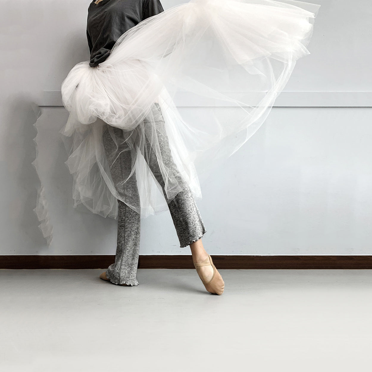 Girls Grey Ballet Warm Up Socks
