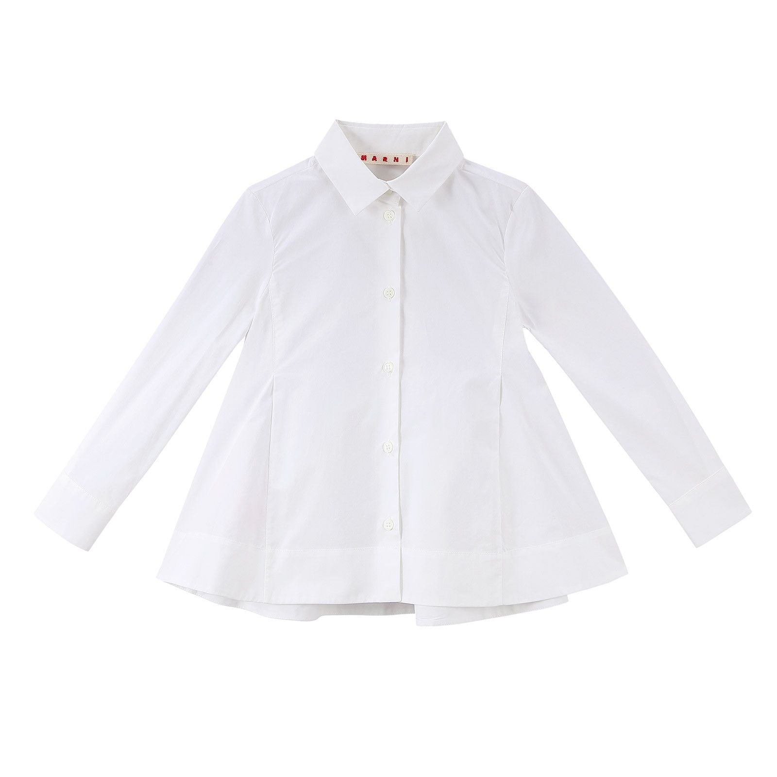 Girls Milk White Cotton Frilly Hem Blouse - CÉMAROSE | Children's Fashion Store - 1