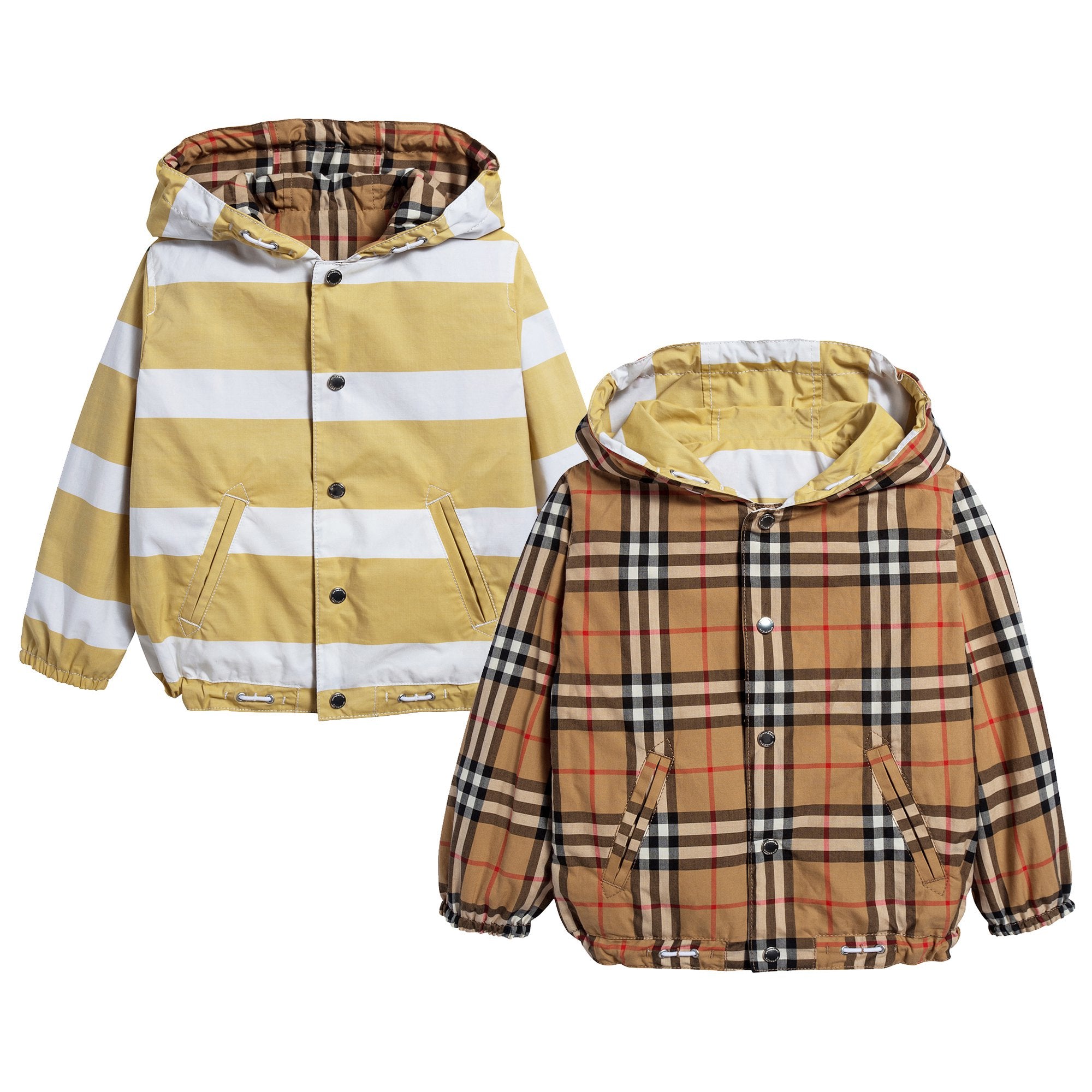 Baby Boys Larch Yellow & White Cotton Jacket