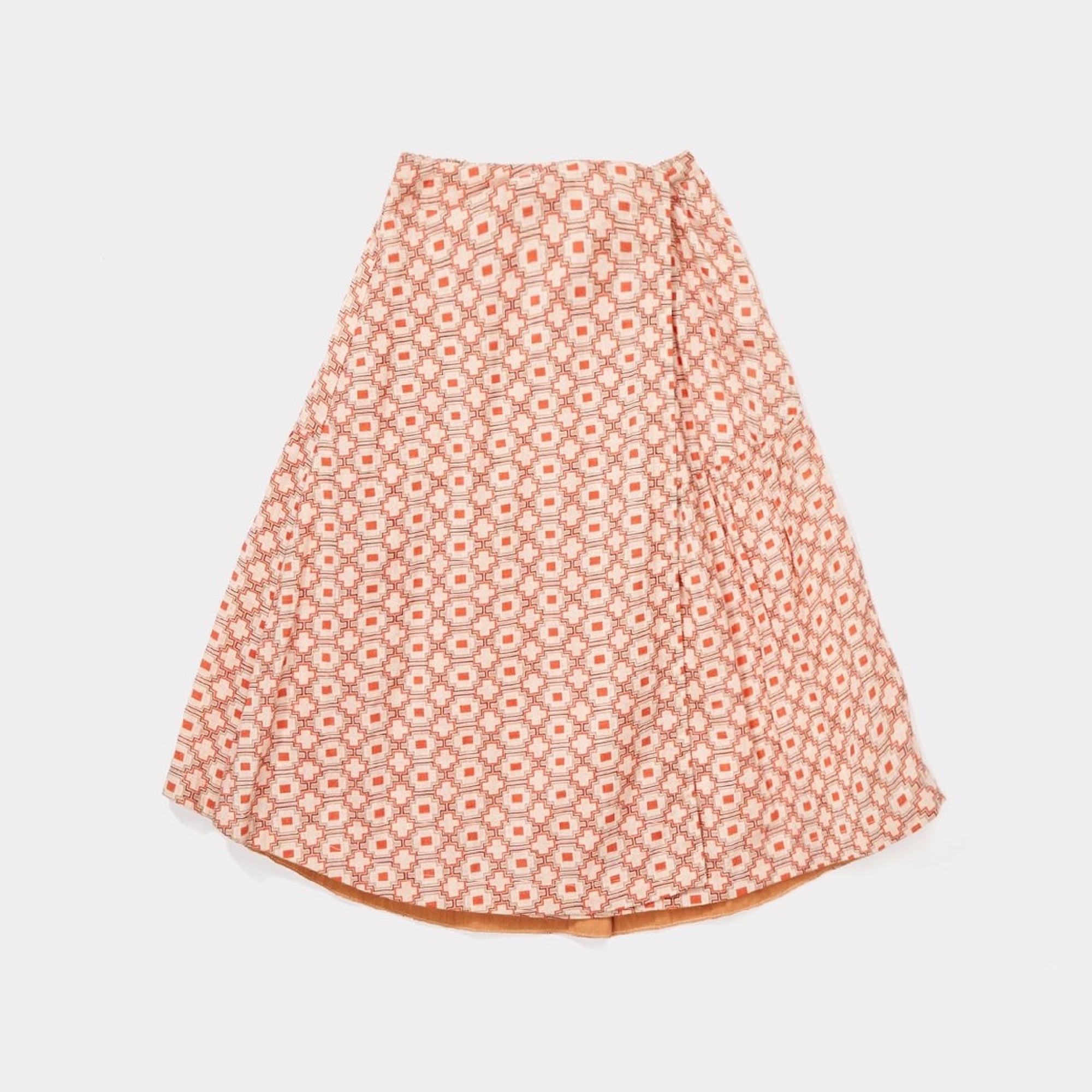 Girls Kaleido Red Cotton Woven Skirt