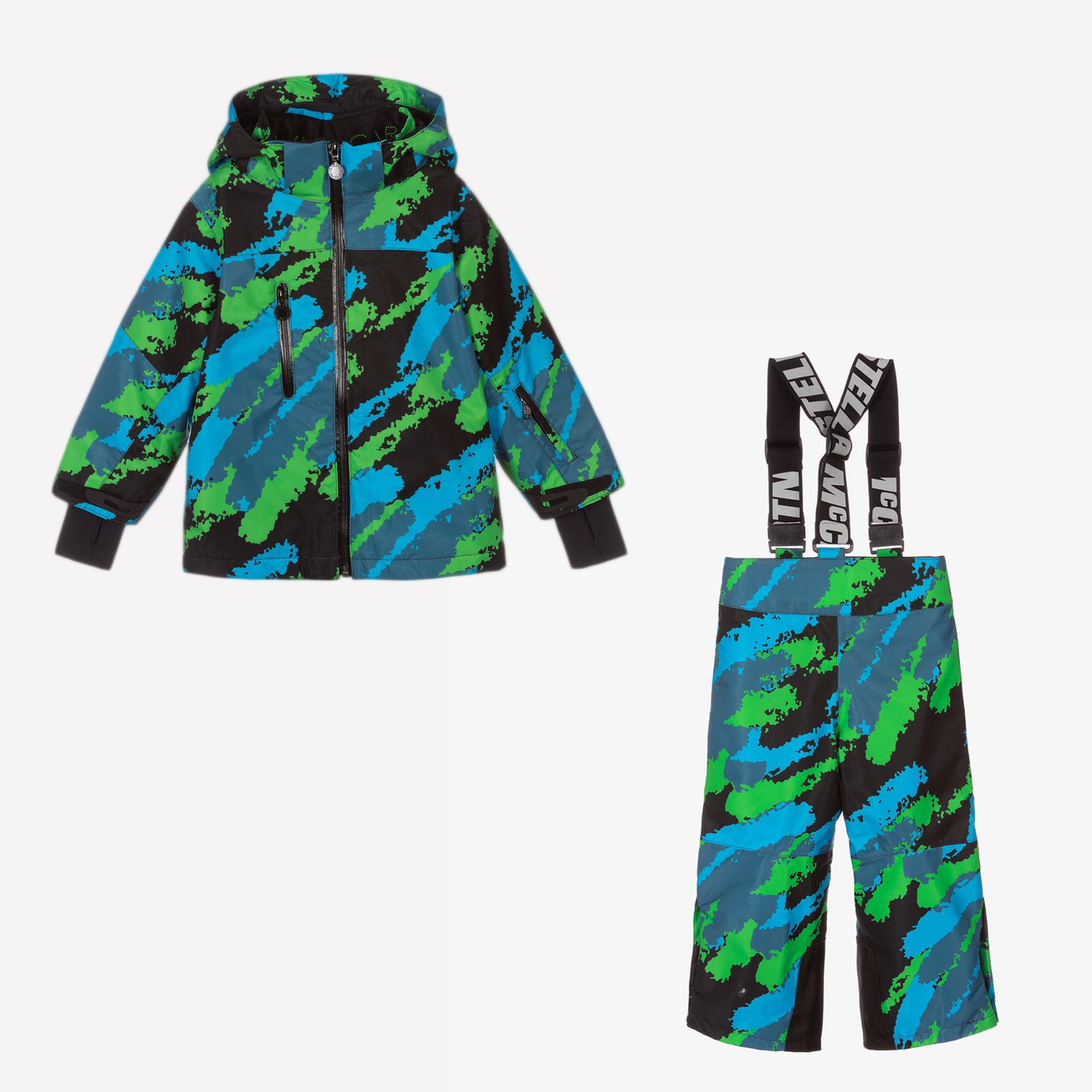 Boys & Girls Green Printed Snow Set