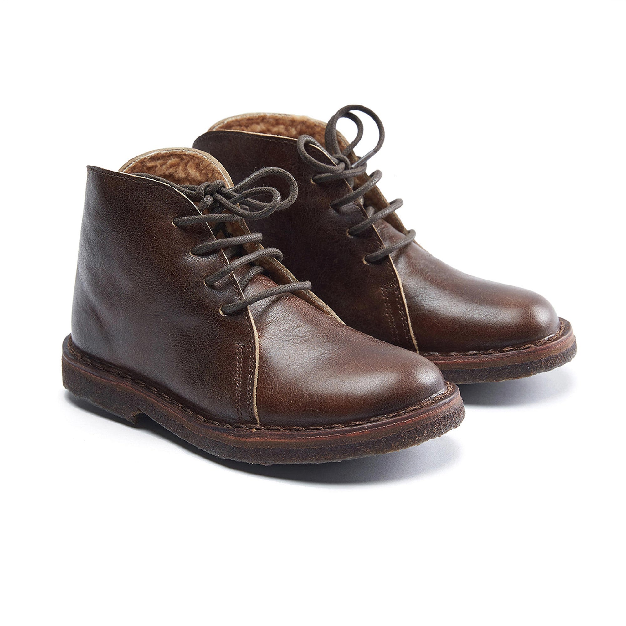 Boys & Girl Dark Brown Leather Shoes