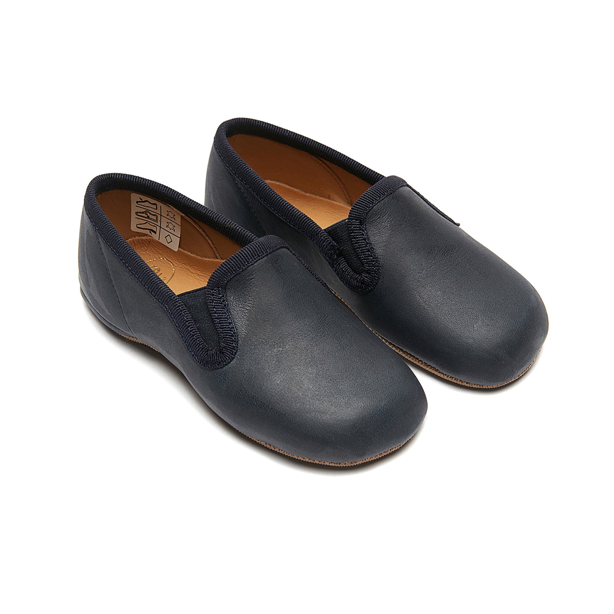 Boys & Girls Navy Leather Shoes